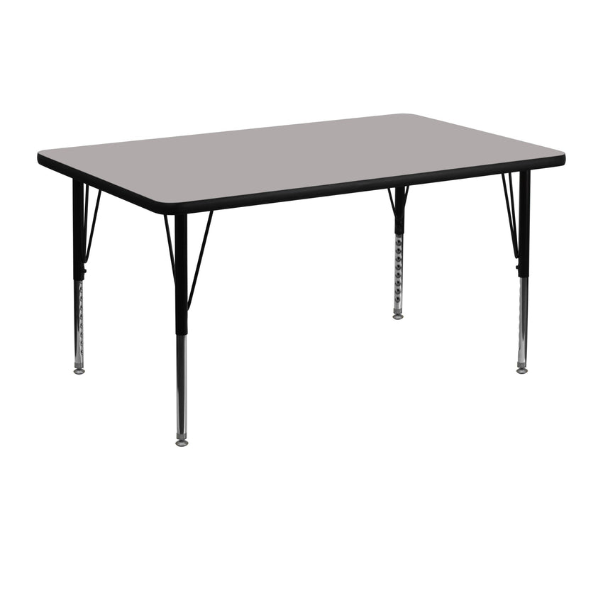 Wren Mobile 30''W x 48''L Rectangular HP Laminate Activity Table - Standard Height Adjustable Legs - SchoolOutlet