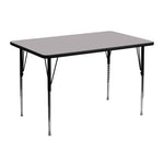 Wren Mobile 30''W x 48''L Rectangular Thermal Laminate Activity Table - Standard Height Adjustable Legs - SchoolOutlet