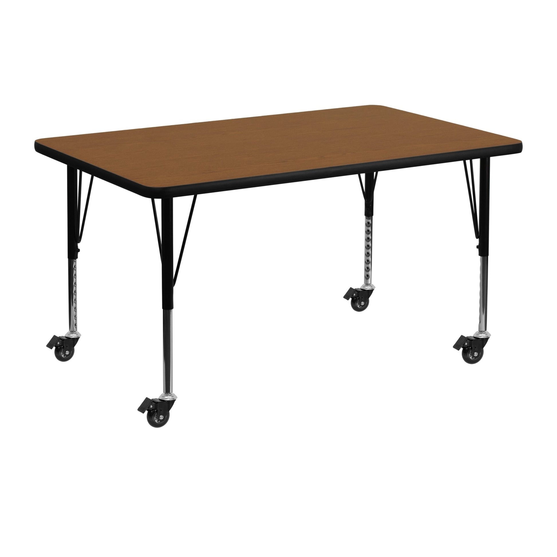 Wren Mobile 30''W x 48''L Rectangular HP Laminate Activity Table - Standard Height Adjustable Legs - SchoolOutlet