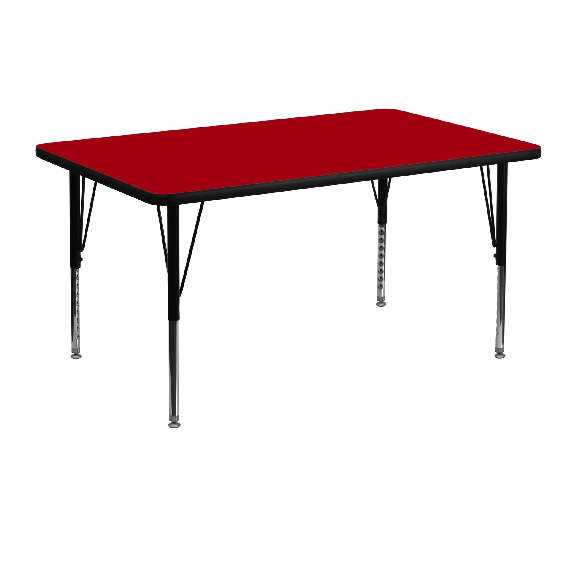 Wren Mobile 30''W x 48''L Rectangular Thermal Laminate Activity Table - Standard Height Adjustable Legs - SchoolOutlet