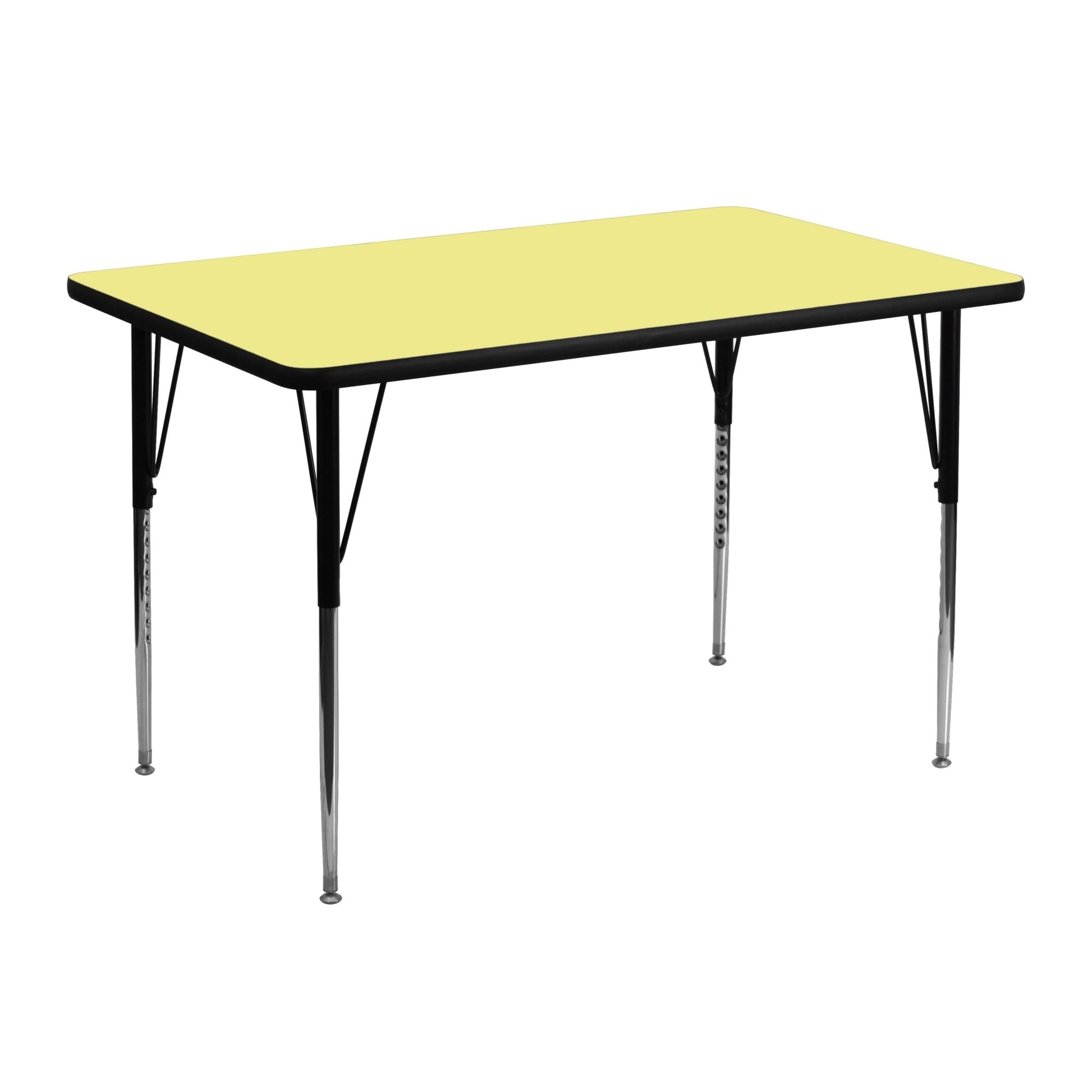 Wren Mobile 30''W x 48''L Rectangular Thermal Laminate Activity Table - Standard Height Adjustable Legs - SchoolOutlet