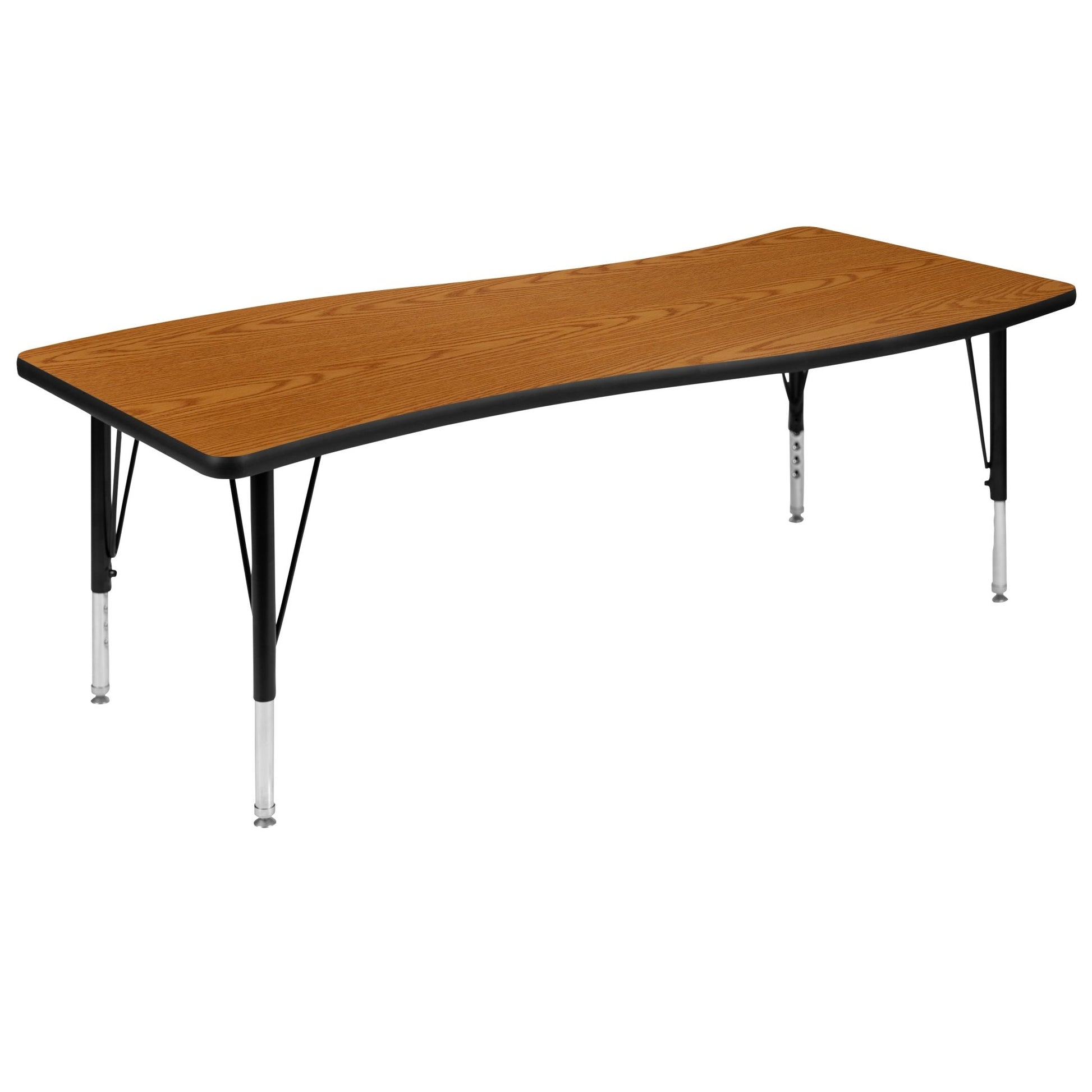 Wren Mobile 26"W x 60"L Rectangle Wave Flexible Collaborative Laminate Activity Table - Standard Height Adjust Legs - SchoolOutlet