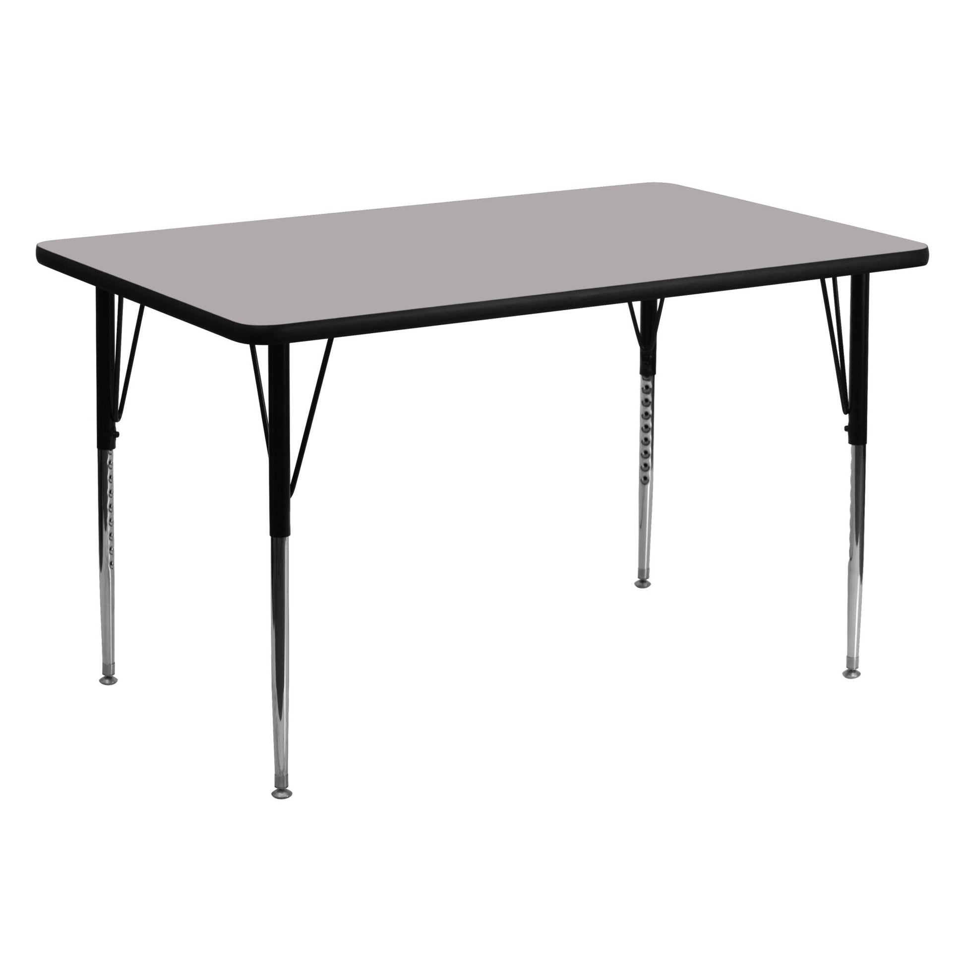 Wren Mobile 30''W x 60''L Rectangular HP Laminate Activity Table - Standard Height Adjustable Legs - SchoolOutlet
