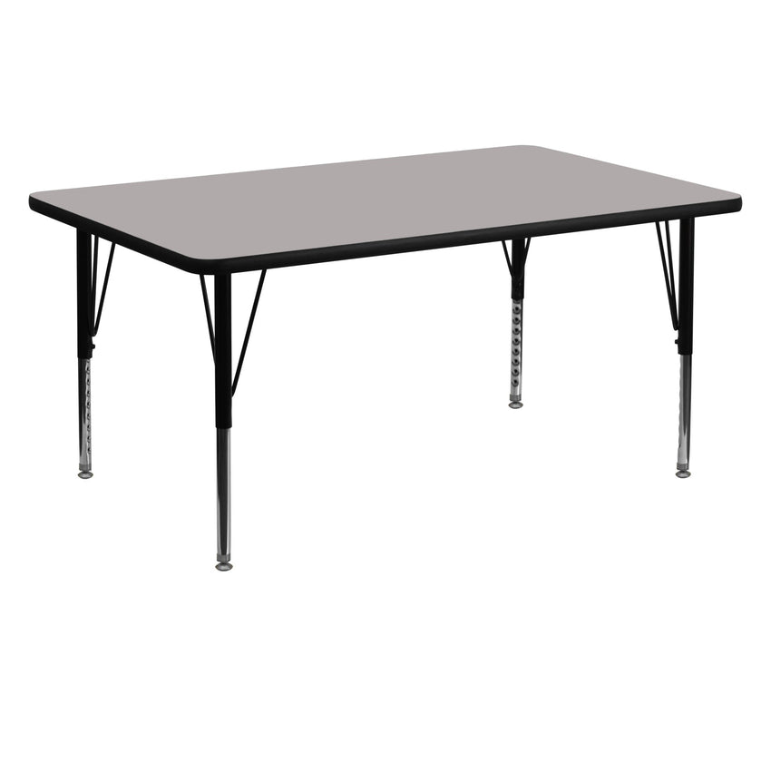 Wren Mobile 30''W x 60''L Rectangular HP Laminate Activity Table - Standard Height Adjustable Legs - SchoolOutlet