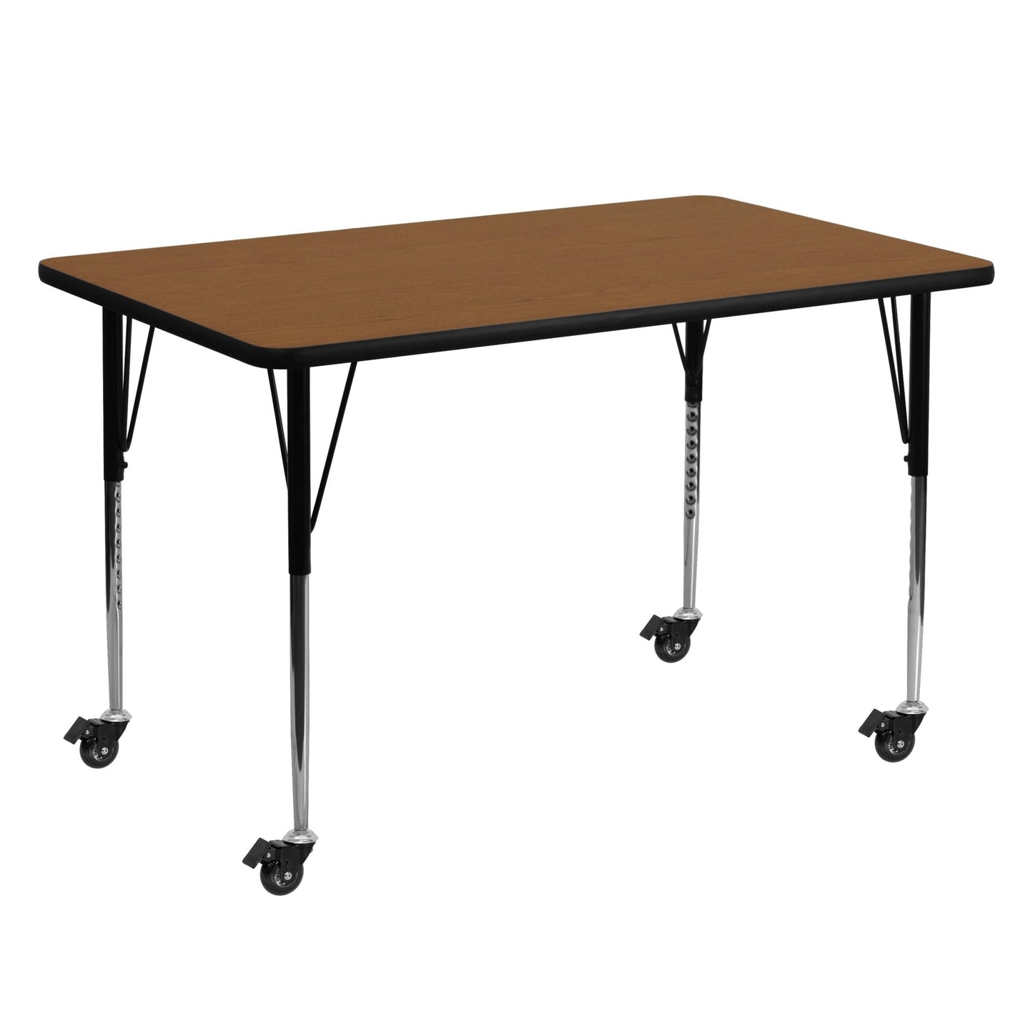 Wren Mobile 30''W x 60''L Rectangular HP Laminate Activity Table - Standard Height Adjustable Legs - SchoolOutlet