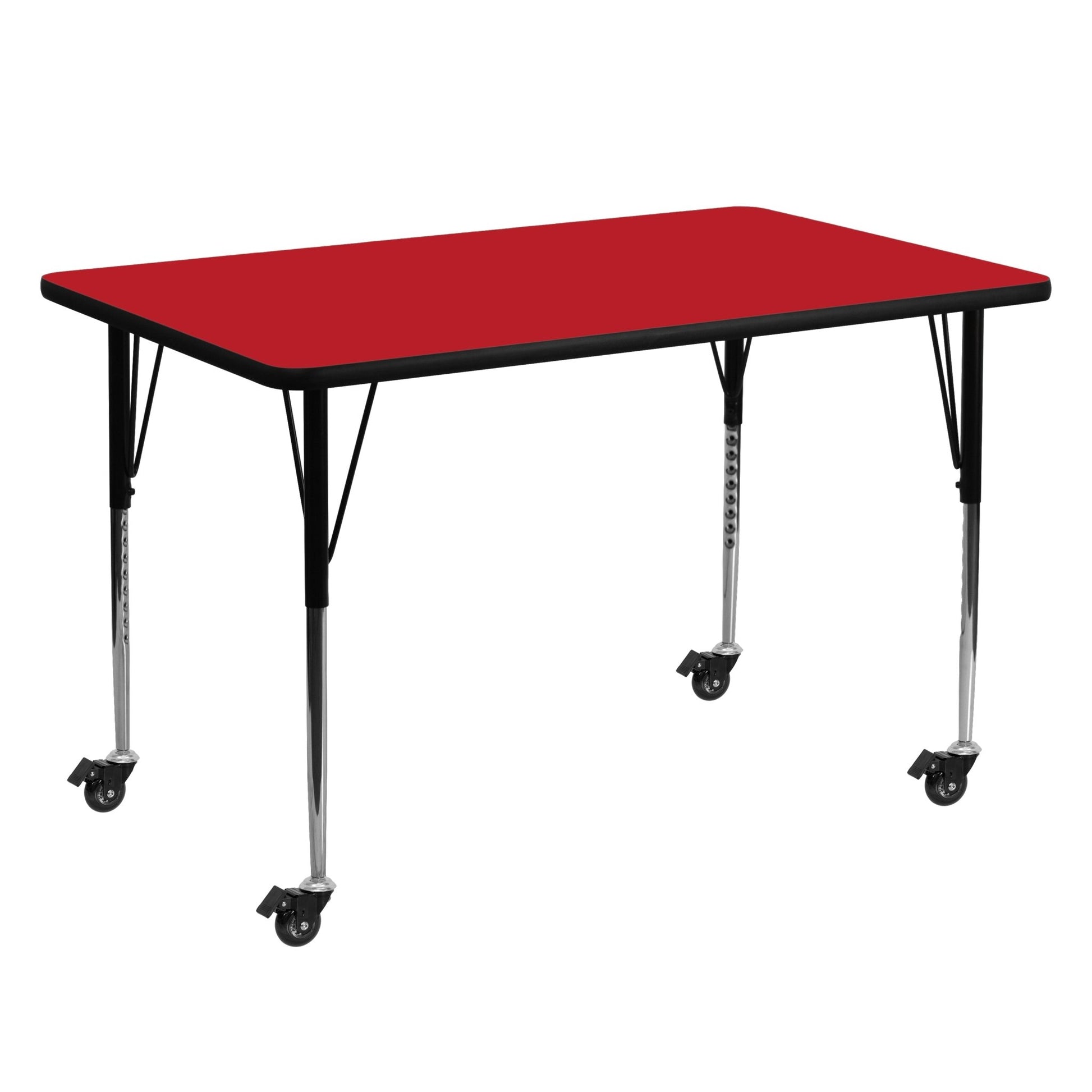 Wren Mobile 30''W x 60''L Rectangular HP Laminate Activity Table - Standard Height Adjustable Legs - SchoolOutlet