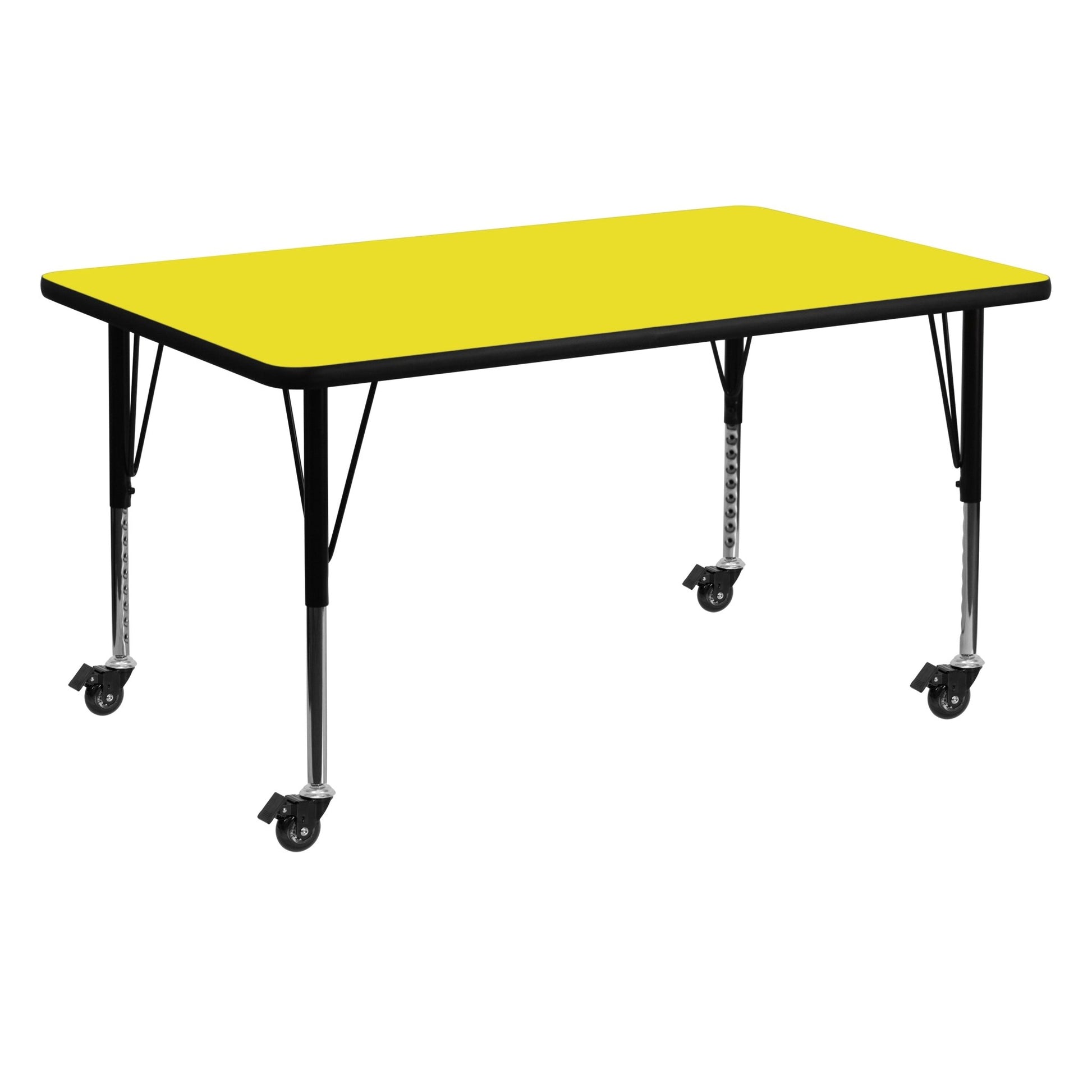 Wren Mobile 30''W x 60''L Rectangular HP Laminate Activity Table - Standard Height Adjustable Legs - SchoolOutlet