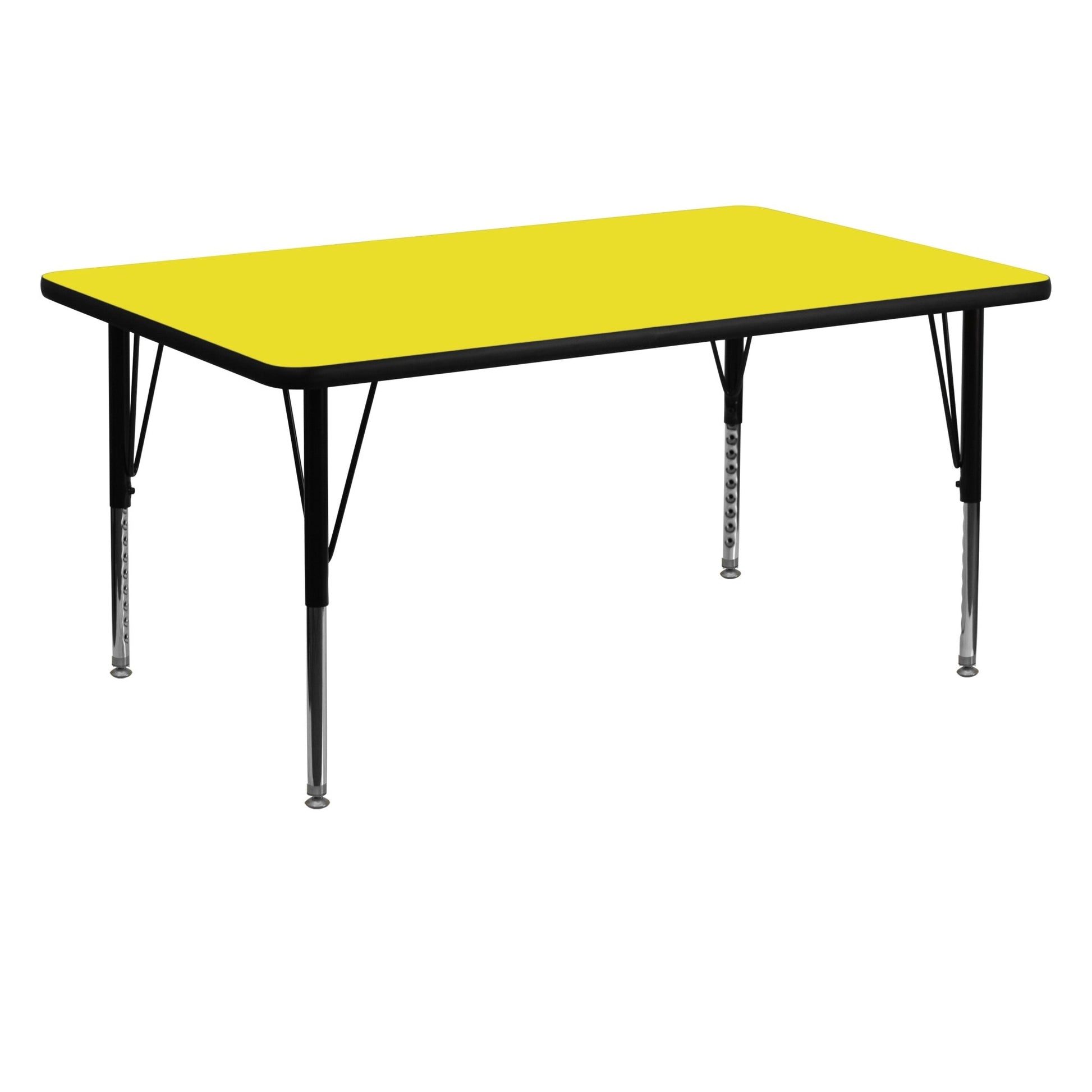 Wren Mobile 30''W x 60''L Rectangular HP Laminate Activity Table - Standard Height Adjustable Legs - SchoolOutlet