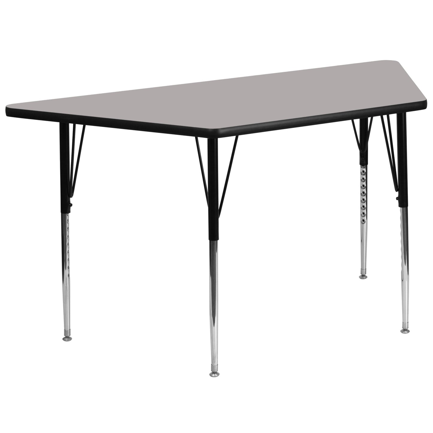 Wren Mobile 29''W x 57''L Trapezoid HP Laminate Activity Table - Standard Height Adjustable Legs - SchoolOutlet