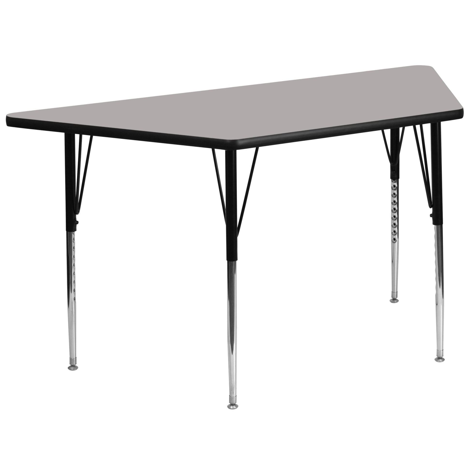 Wren Mobile 29''W x 57''L Trapezoid HP Laminate Activity Table - Standard Height Adjustable Legs - SchoolOutlet