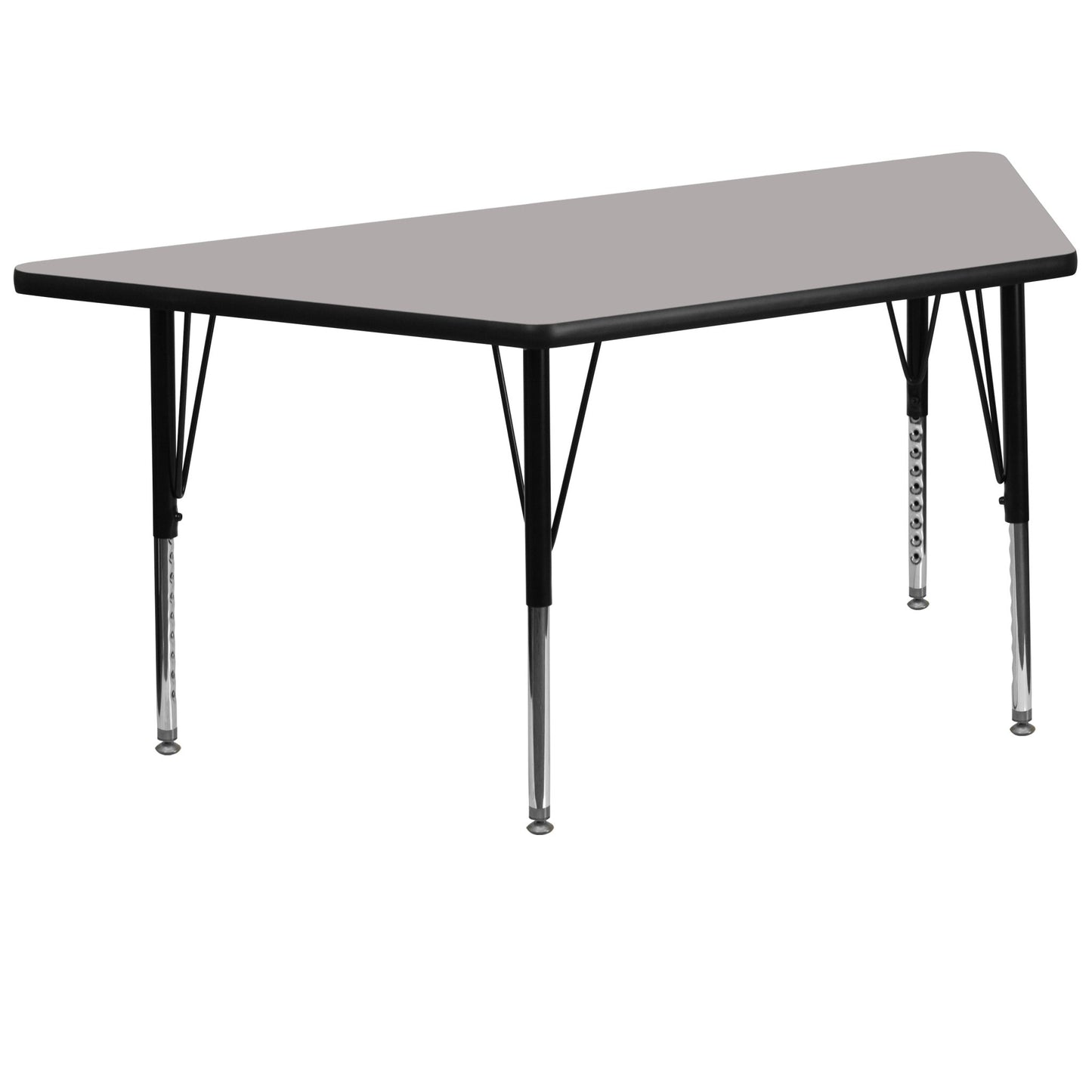 Wren Mobile 29''W x 57''L Trapezoid HP Laminate Activity Table - Standard Height Adjustable Legs - SchoolOutlet