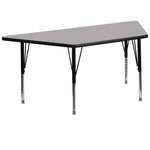 Wren Mobile 29''W x 57''L Trapezoid HP Laminate Activity Table - Standard Height Adjustable Legs - SchoolOutlet