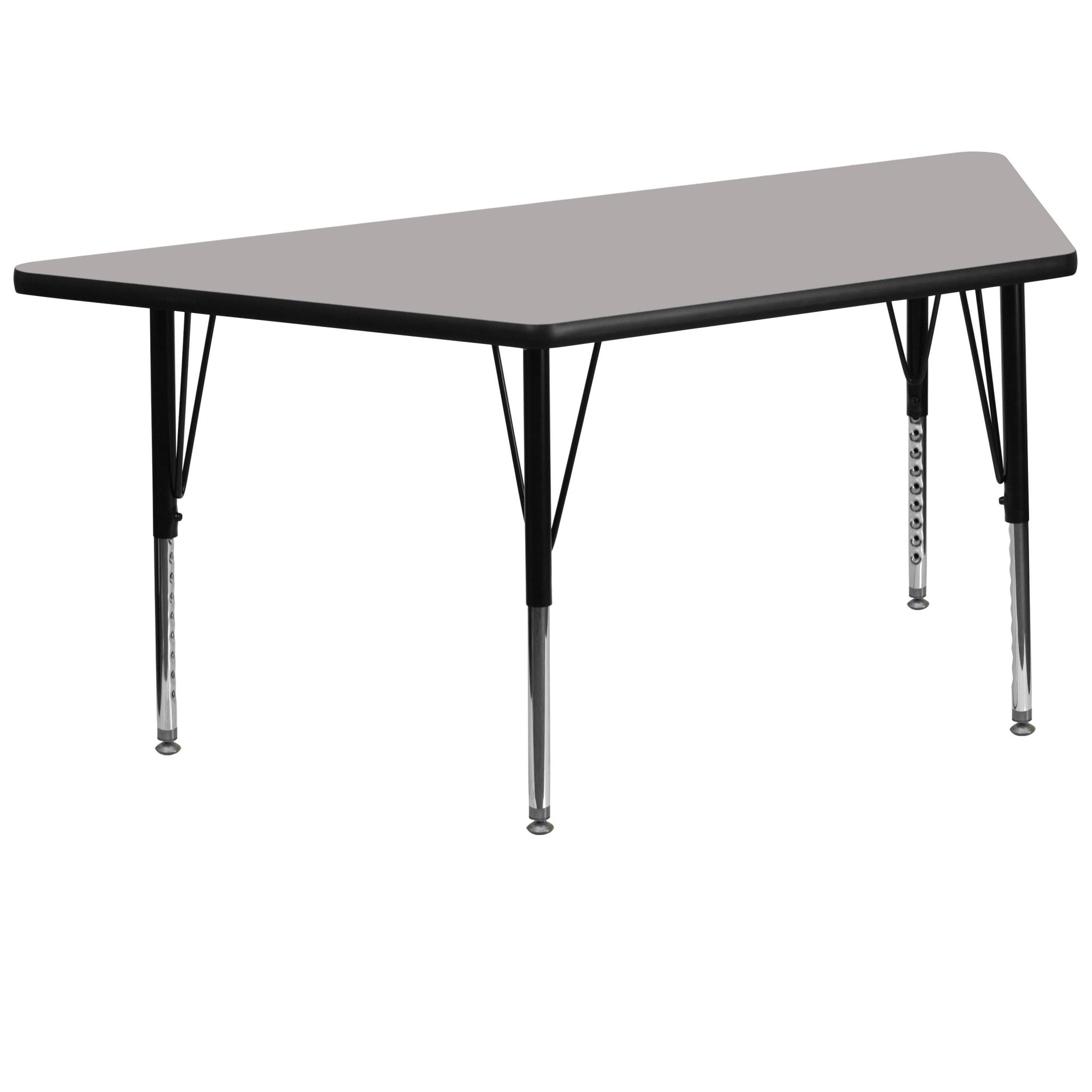 Wren Mobile 29''W x 57''L Trapezoid HP Laminate Activity Table - Standard Height Adjustable Legs - SchoolOutlet