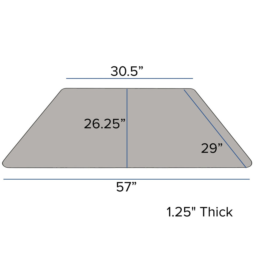 Wren Mobile 29''W x 57''L Trapezoid Thermal Laminate Activity Table - Standard Height Adjustable Legs - SchoolOutlet