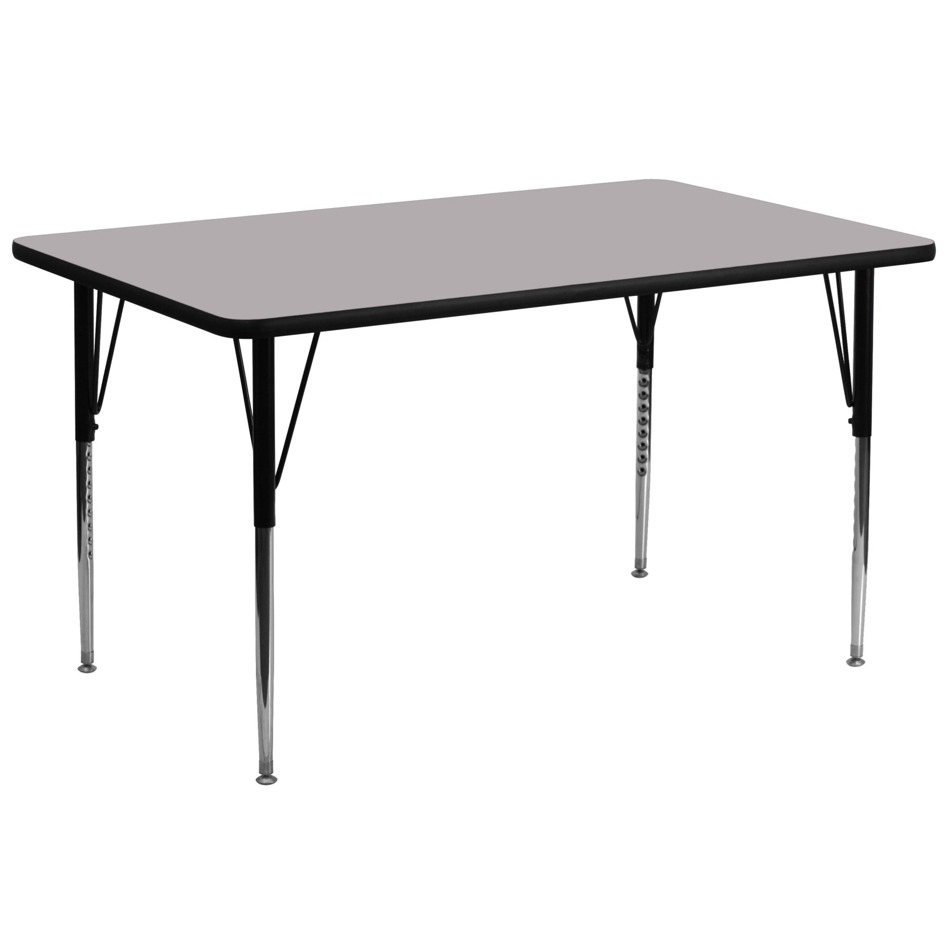 Wren Mobile 30''W x 72''L Rectangular Thermal Laminate Activity Table - Standard Height Adjustable Legs - SchoolOutlet