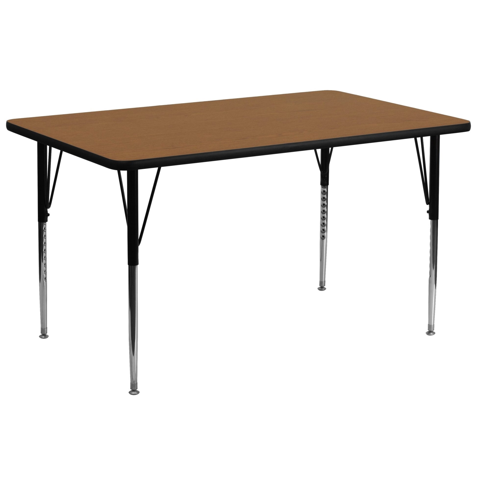 Wren Mobile 30''W x 72''L Rectangular Thermal Laminate Activity Table - Standard Height Adjustable Legs - SchoolOutlet