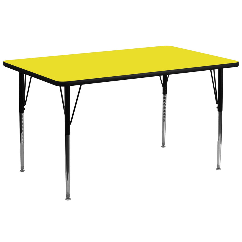 Wren Mobile 30''W x 72''L Rectangular HP Laminate Activity Table - Standard Height Adjustable Legs - SchoolOutlet