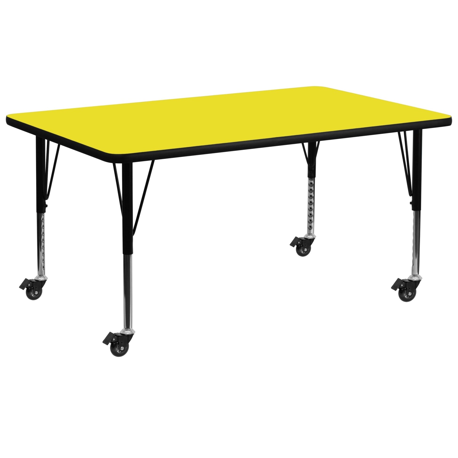 Wren Mobile 30''W x 72''L Rectangular HP Laminate Activity Table - Standard Height Adjustable Legs - SchoolOutlet