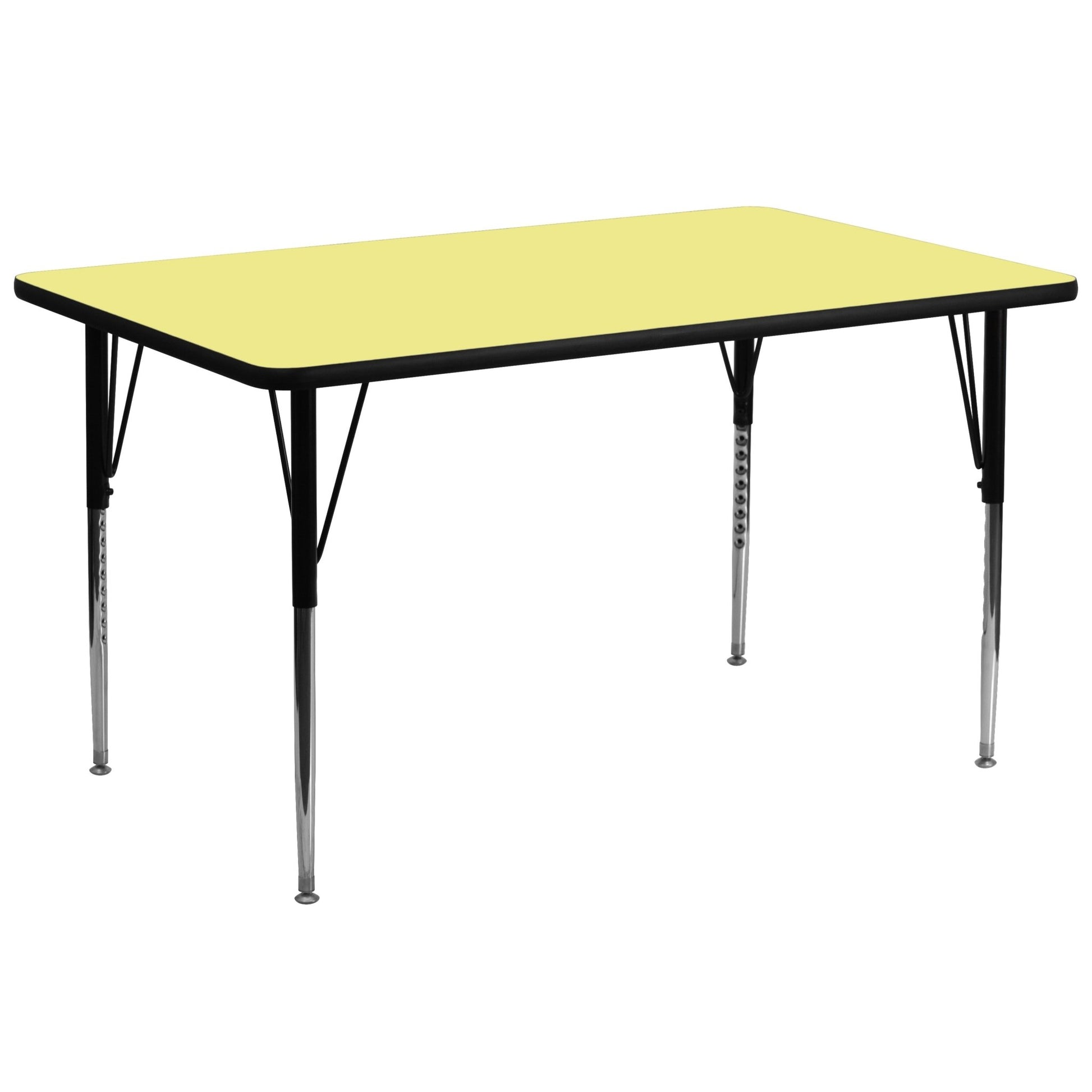 Wren Mobile 30''W x 72''L Rectangular Thermal Laminate Activity Table - Standard Height Adjustable Legs - SchoolOutlet