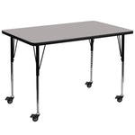 Wren Mobile 36''W x 72''L Rectangular HP Laminate Activity Table - Standard Height Adjustable Legs - SchoolOutlet