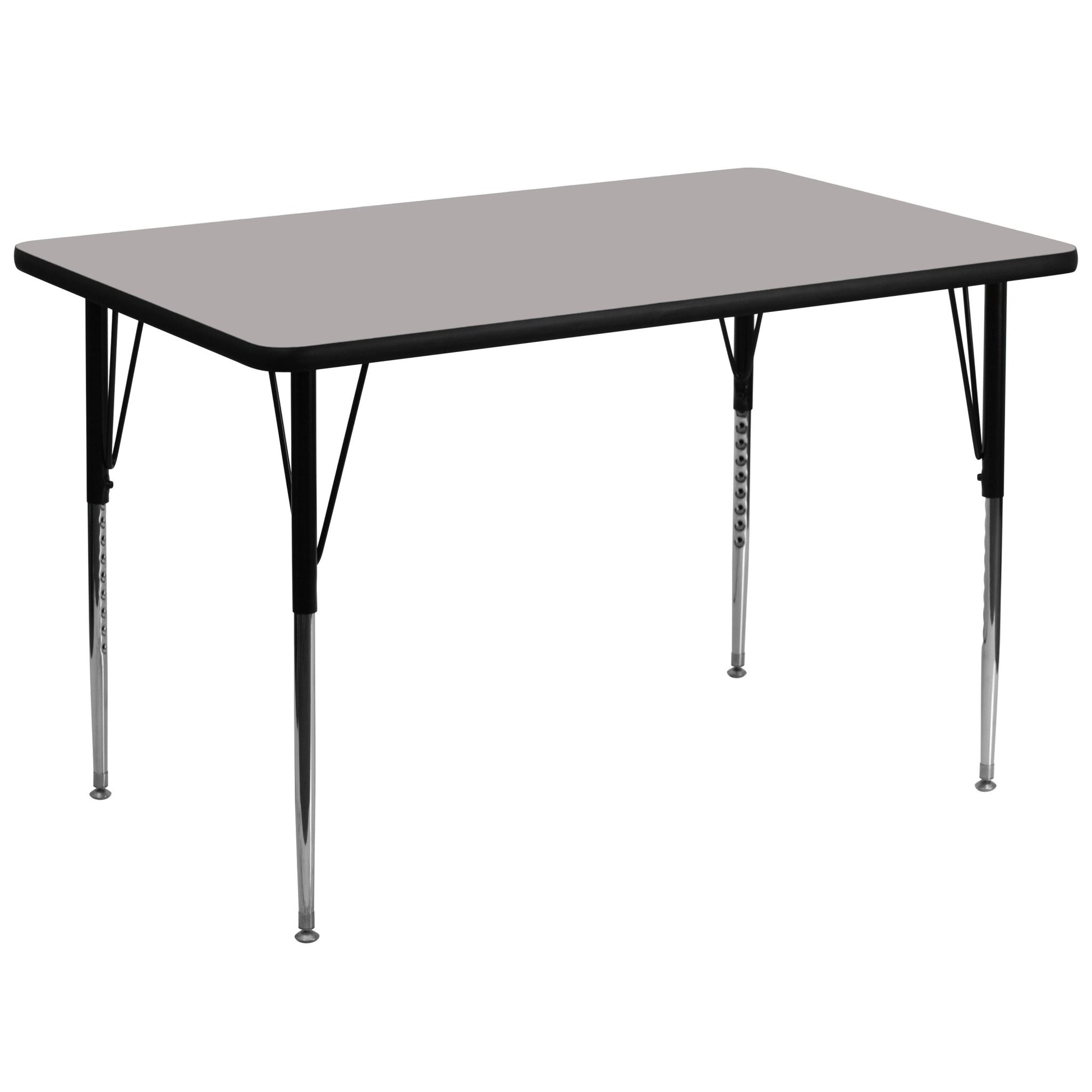 Wren Mobile 36''W x 72''L Rectangular HP Laminate Activity Table - Standard Height Adjustable Legs - SchoolOutlet