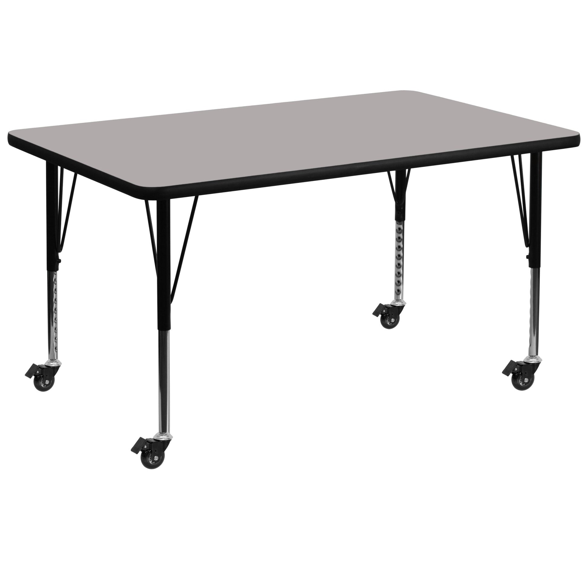 Wren Mobile 36''W x 72''L Rectangular HP Laminate Activity Table - Standard Height Adjustable Legs - SchoolOutlet
