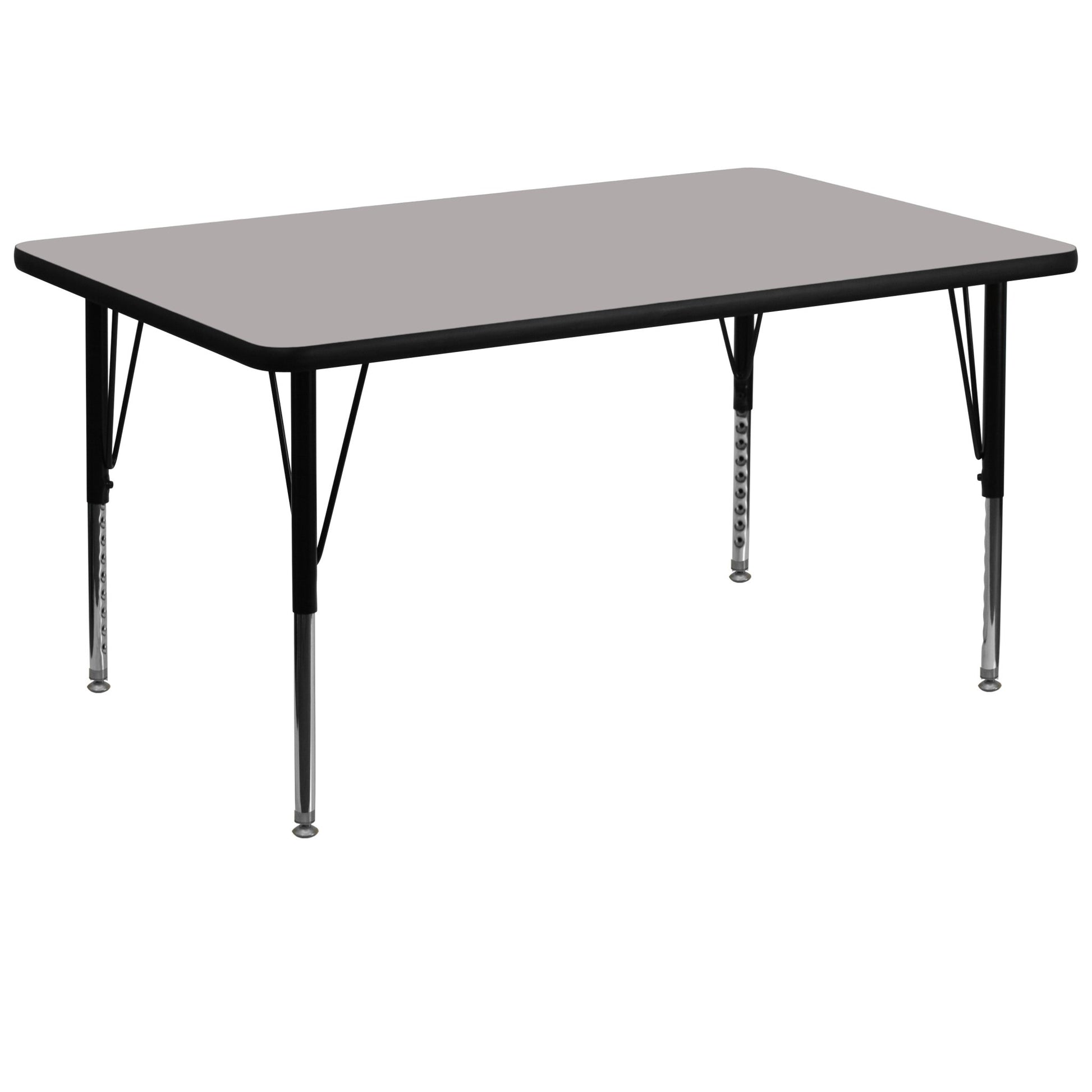 Wren Mobile 36''W x 72''L Rectangular HP Laminate Activity Table - Standard Height Adjustable Legs - SchoolOutlet