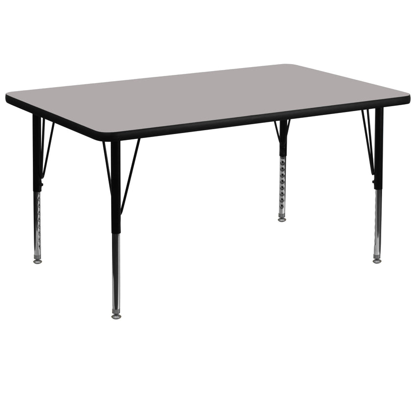 Wren Mobile 36''W x 72''L Rectangular HP Laminate Activity Table - Standard Height Adjustable Legs - SchoolOutlet