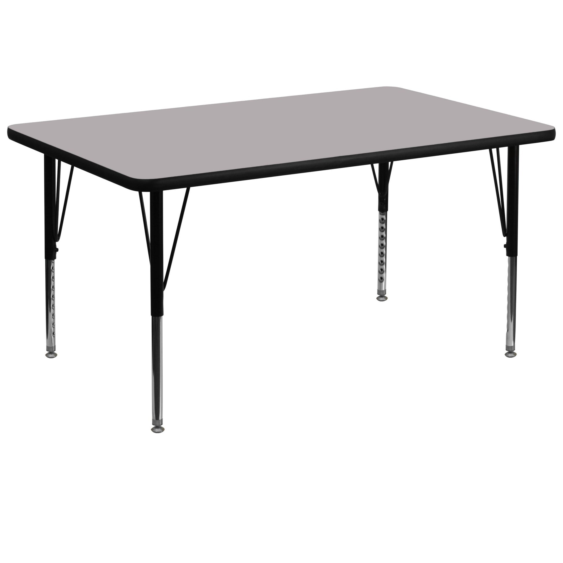 Wren Mobile 36''W x 72''L Rectangular Thermal Laminate Activity Table - Standard Height Adjustable Legs - SchoolOutlet