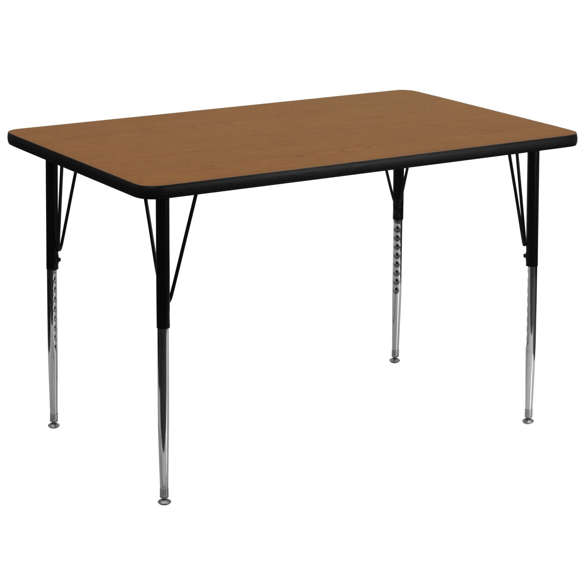 Wren Mobile 36''W x 72''L Rectangular Thermal Laminate Activity Table - Standard Height Adjustable Legs - SchoolOutlet