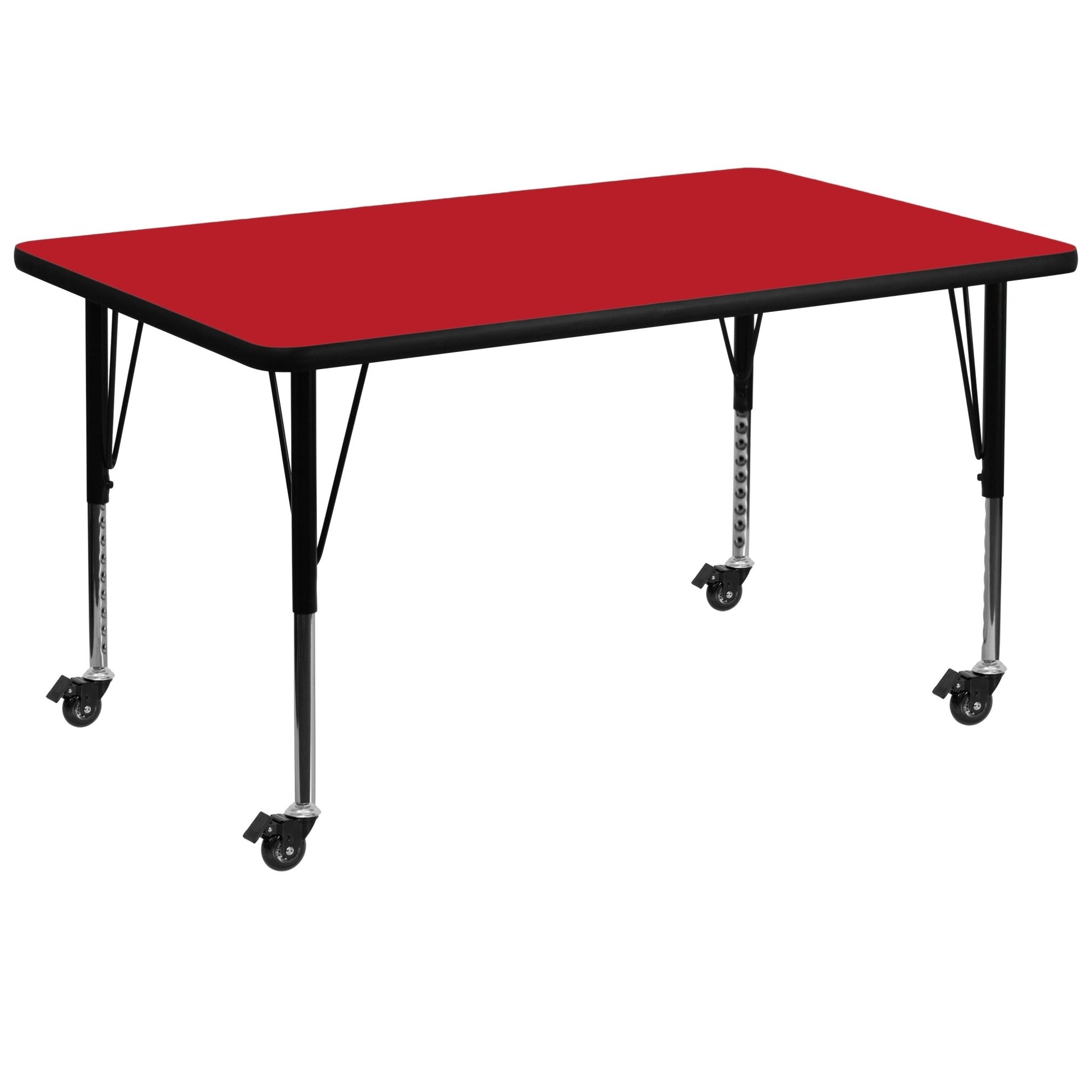 Wren Mobile 36''W x 72''L Rectangular HP Laminate Activity Table - Standard Height Adjustable Legs - SchoolOutlet