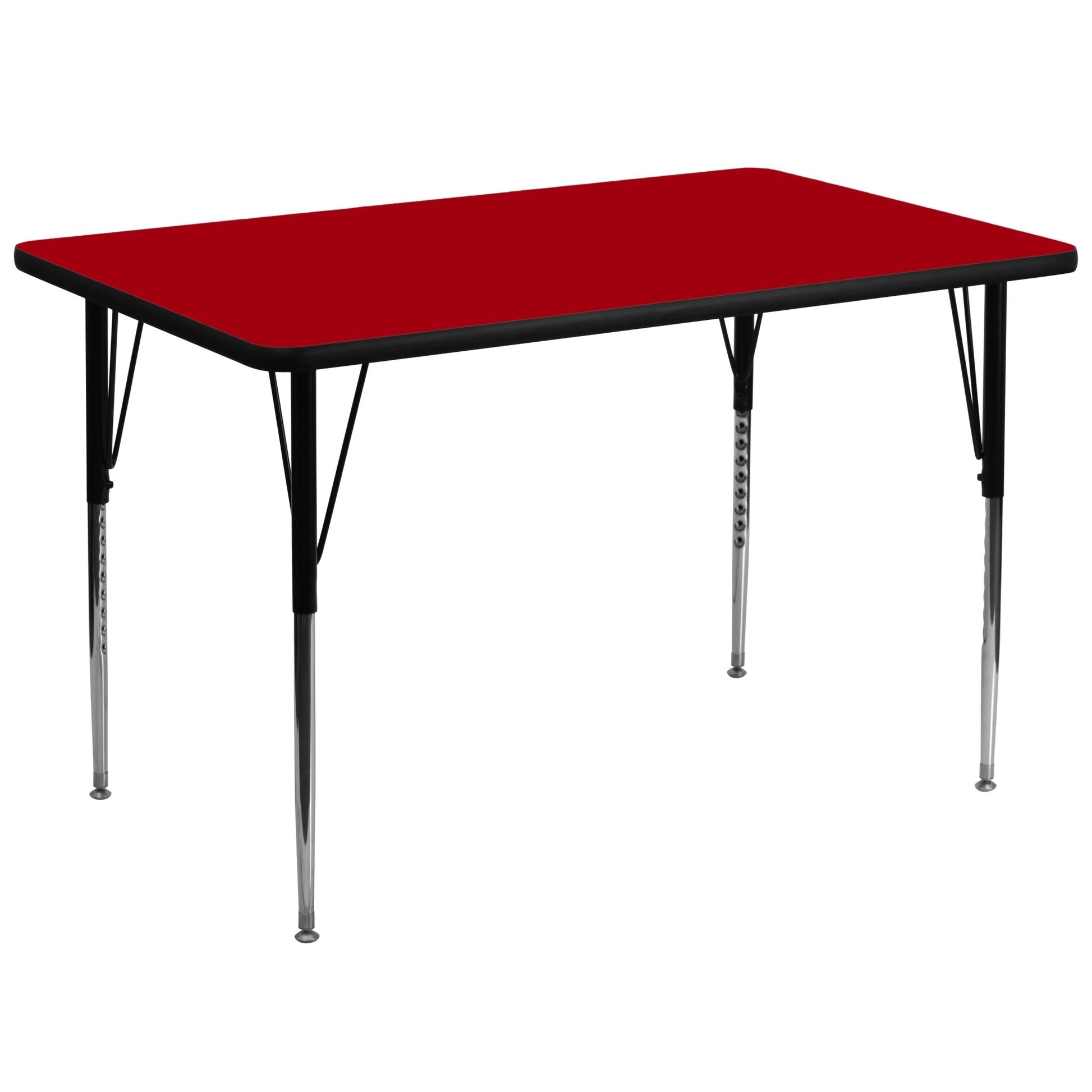 Wren Mobile 36''W x 72''L Rectangular Thermal Laminate Activity Table - Standard Height Adjustable Legs - SchoolOutlet