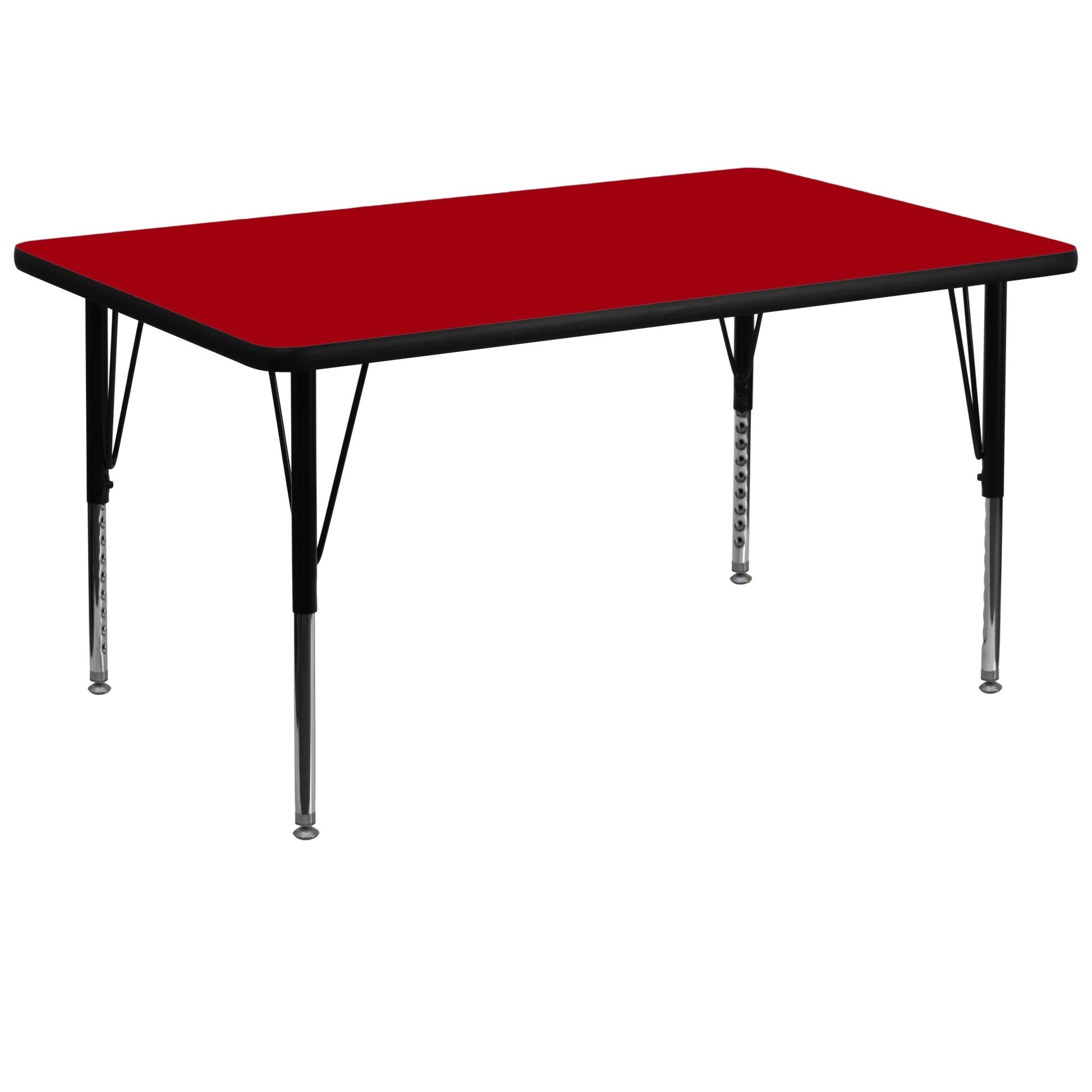 Wren Mobile 36''W x 72''L Rectangular Thermal Laminate Activity Table - Standard Height Adjustable Legs - SchoolOutlet