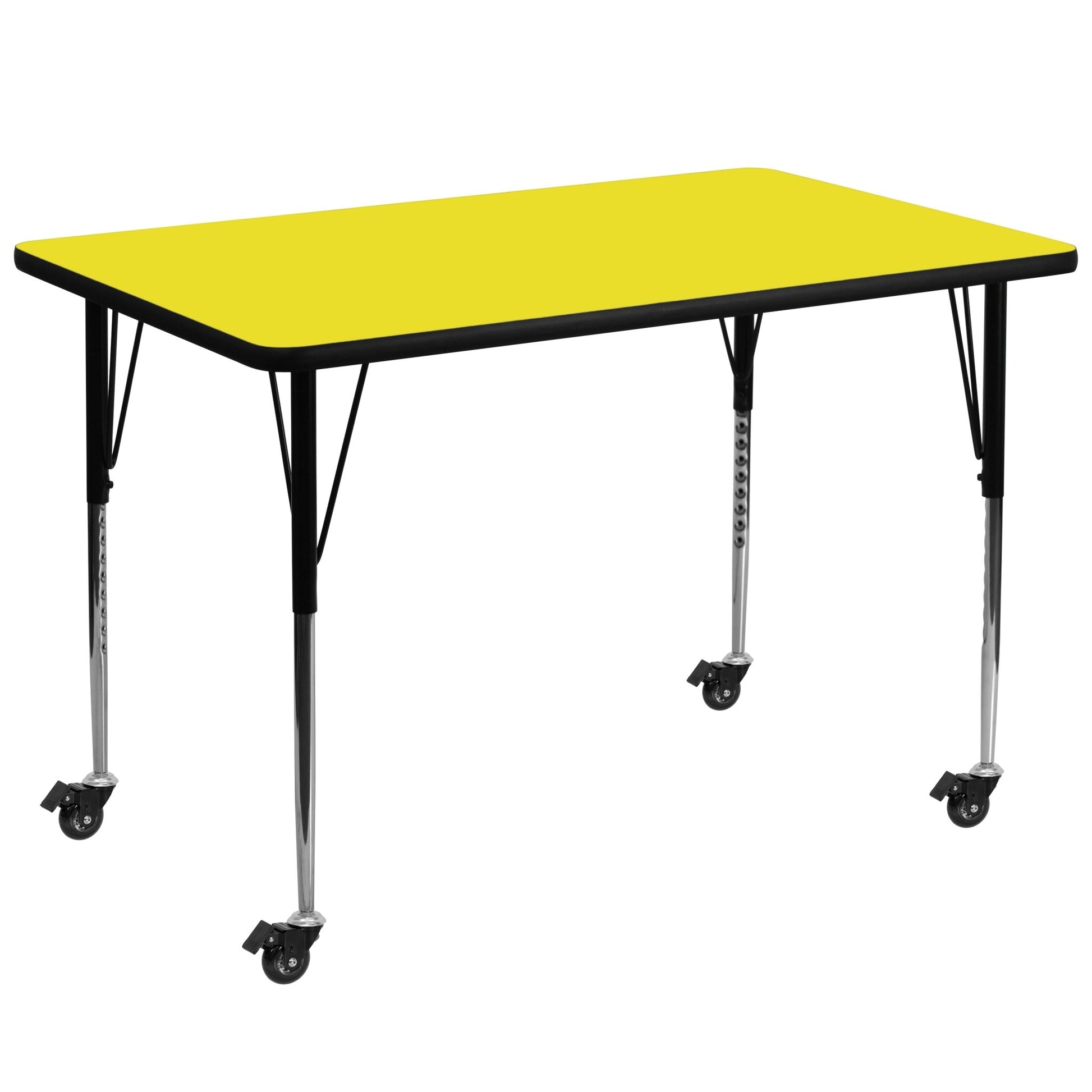 Wren Mobile 36''W x 72''L Rectangular HP Laminate Activity Table - Standard Height Adjustable Legs - SchoolOutlet