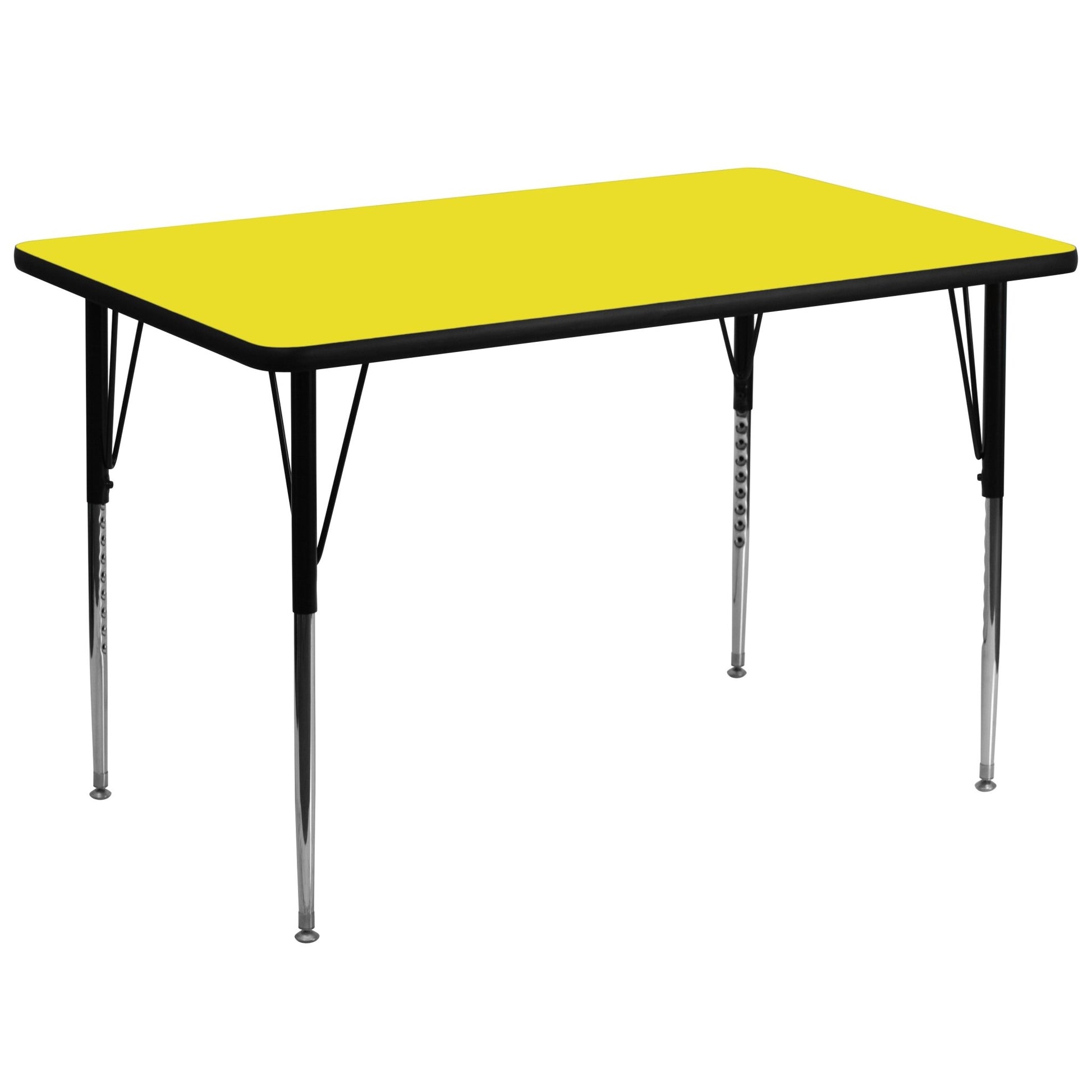 Wren Mobile 36''W x 72''L Rectangular HP Laminate Activity Table - Standard Height Adjustable Legs - SchoolOutlet