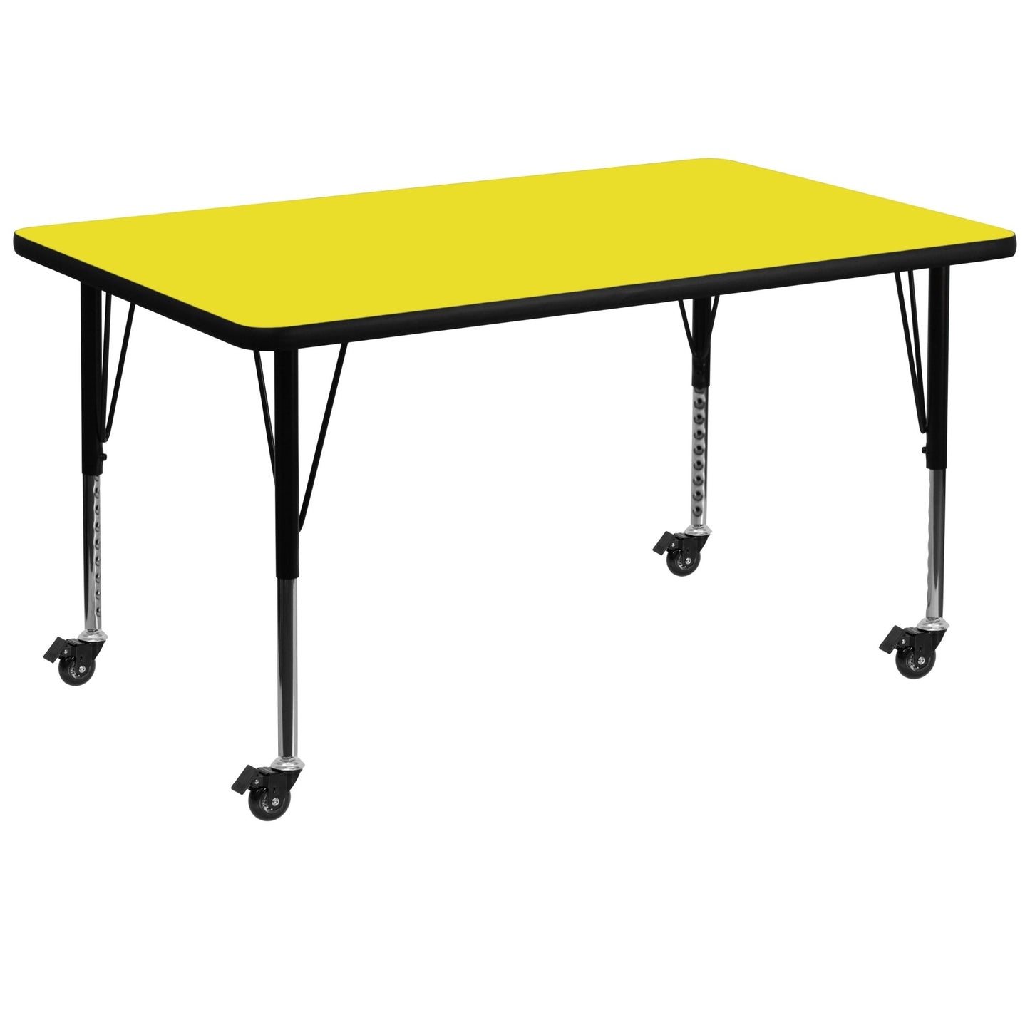 Wren Mobile 36''W x 72''L Rectangular HP Laminate Activity Table - Standard Height Adjustable Legs - SchoolOutlet