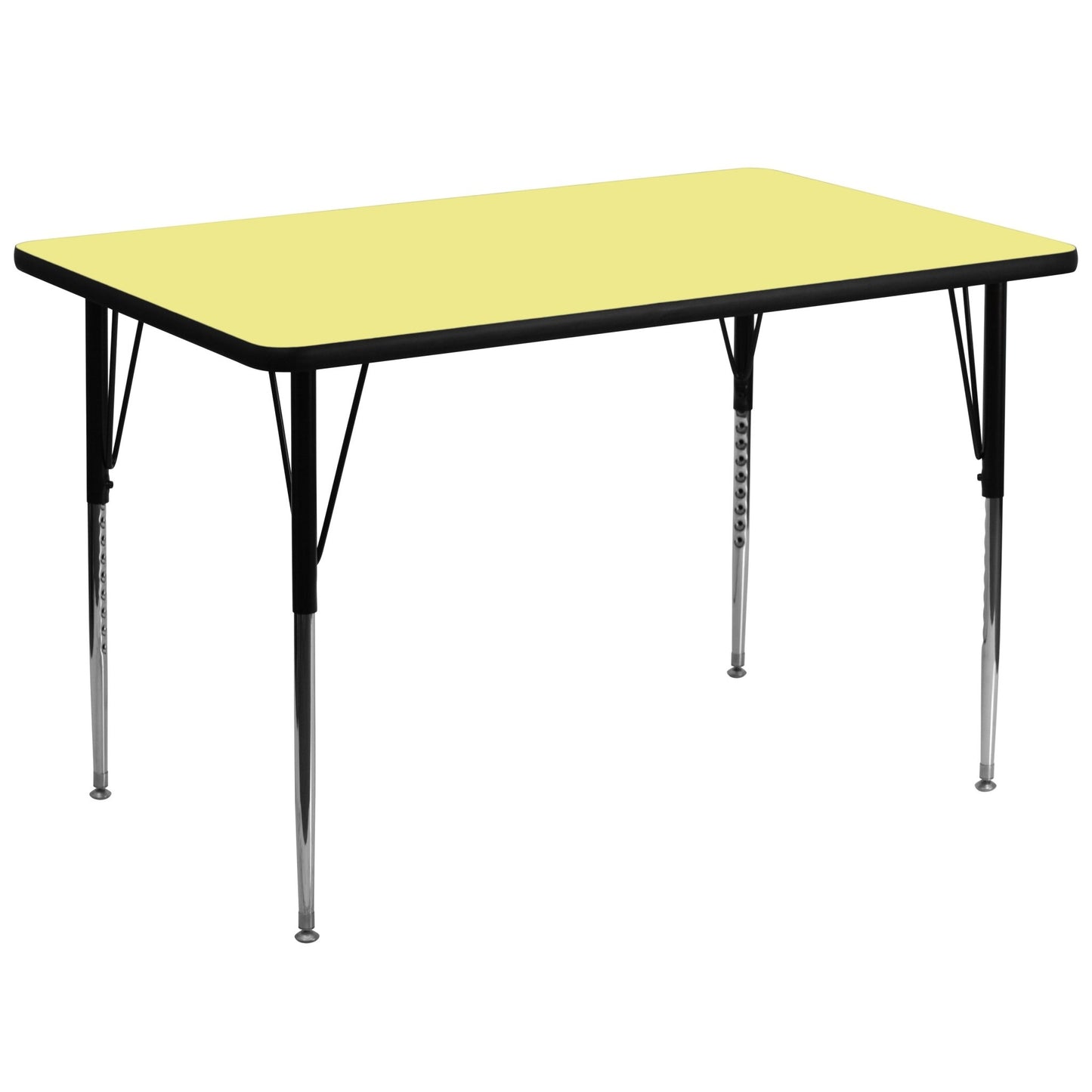 Wren Mobile 36''W x 72''L Rectangular Thermal Laminate Activity Table - Standard Height Adjustable Legs - SchoolOutlet