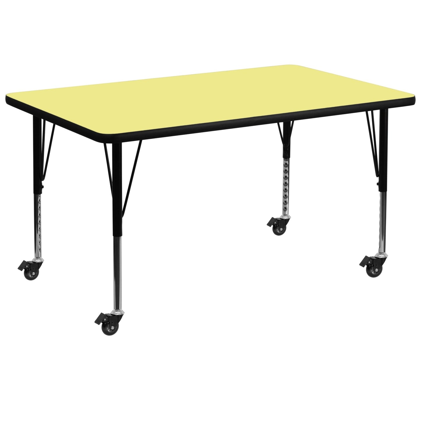 Wren Mobile 36''W x 72''L Rectangular Thermal Laminate Activity Table - Standard Height Adjustable Legs - SchoolOutlet