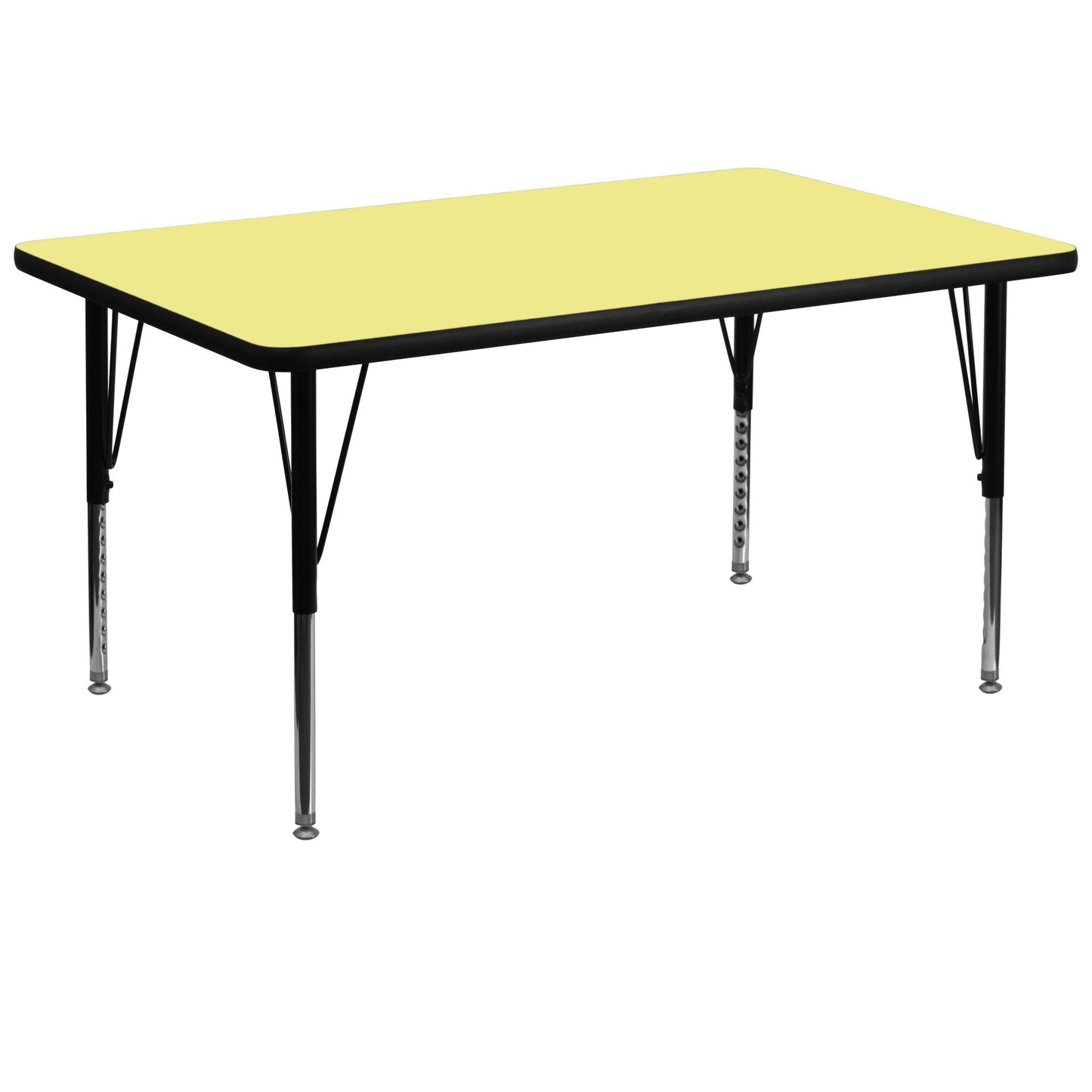 Wren Mobile 36''W x 72''L Rectangular Thermal Laminate Activity Table - Standard Height Adjustable Legs - SchoolOutlet