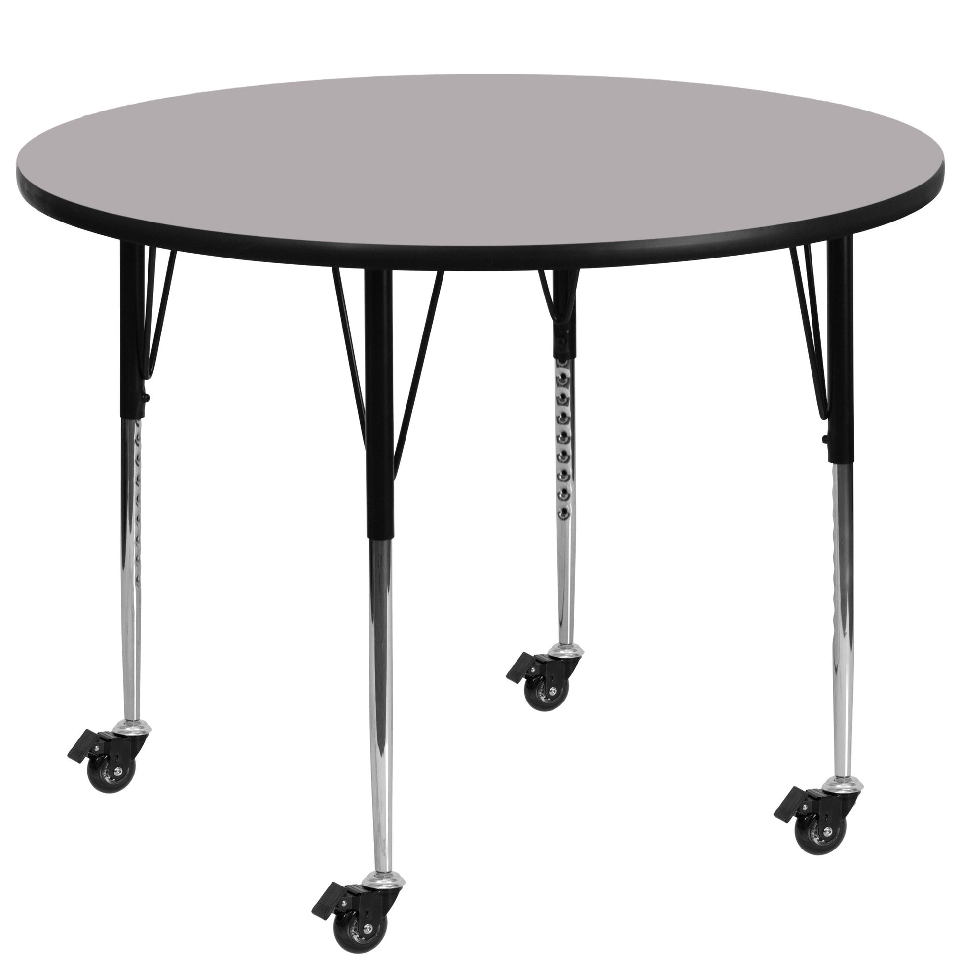 Wren Mobile 42'' Round Thermal Laminate Activity Table - Standard Height Adjustable Legs - SchoolOutlet