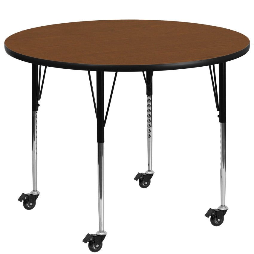 Wren Mobile 42'' Round HP Laminate Activity Table - Standard Height Adjustable Legs - SchoolOutlet