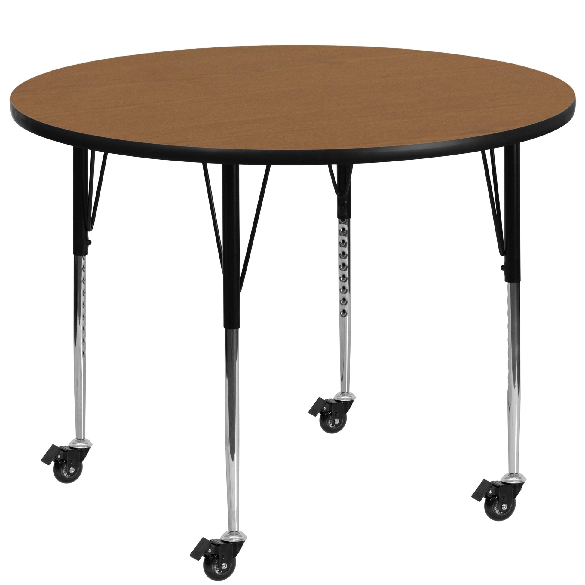 Wren Mobile 42'' Round Thermal Laminate Activity Table - Standard Height Adjustable Legs - SchoolOutlet