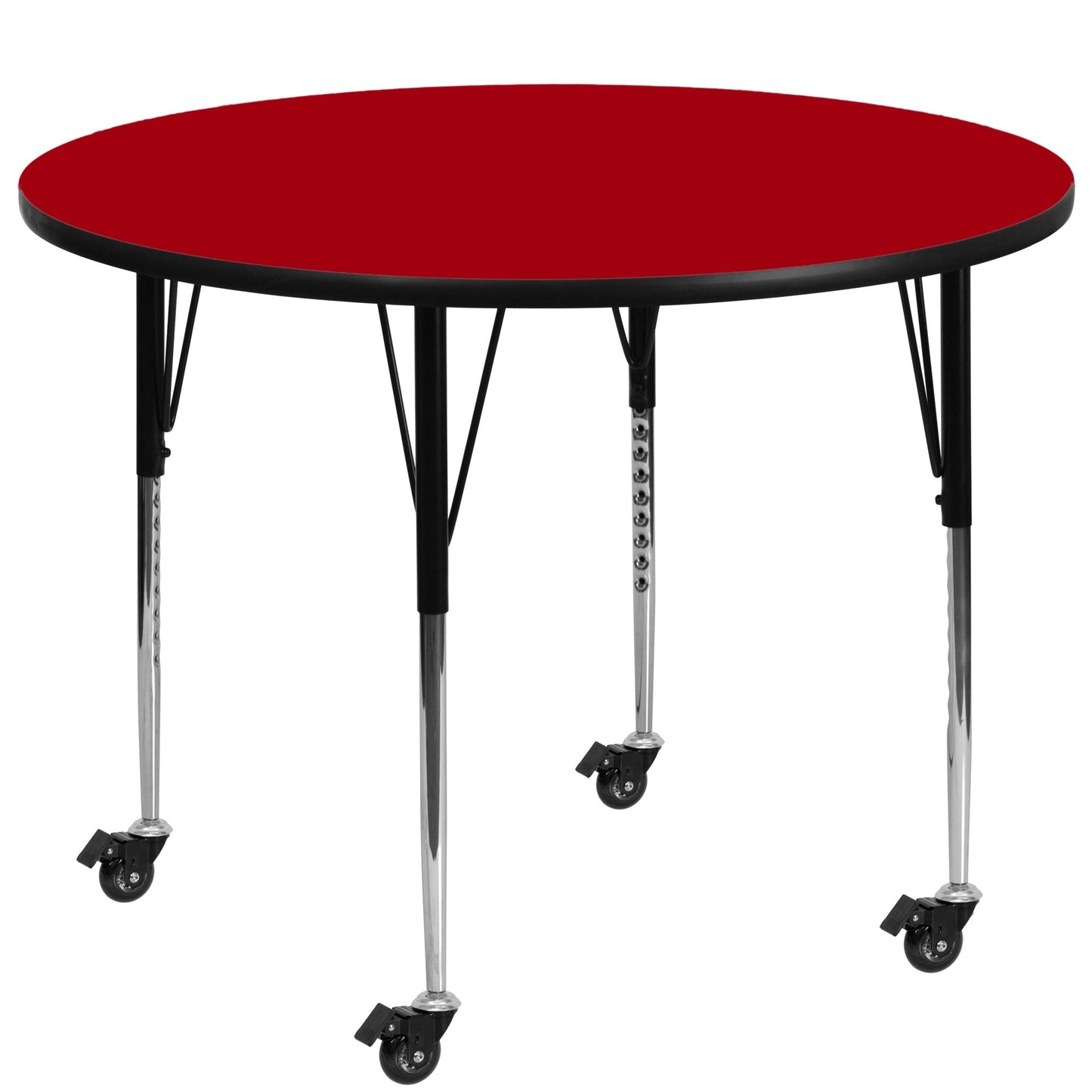 Wren Mobile 42'' Round Thermal Laminate Activity Table - Standard Height Adjustable Legs - SchoolOutlet