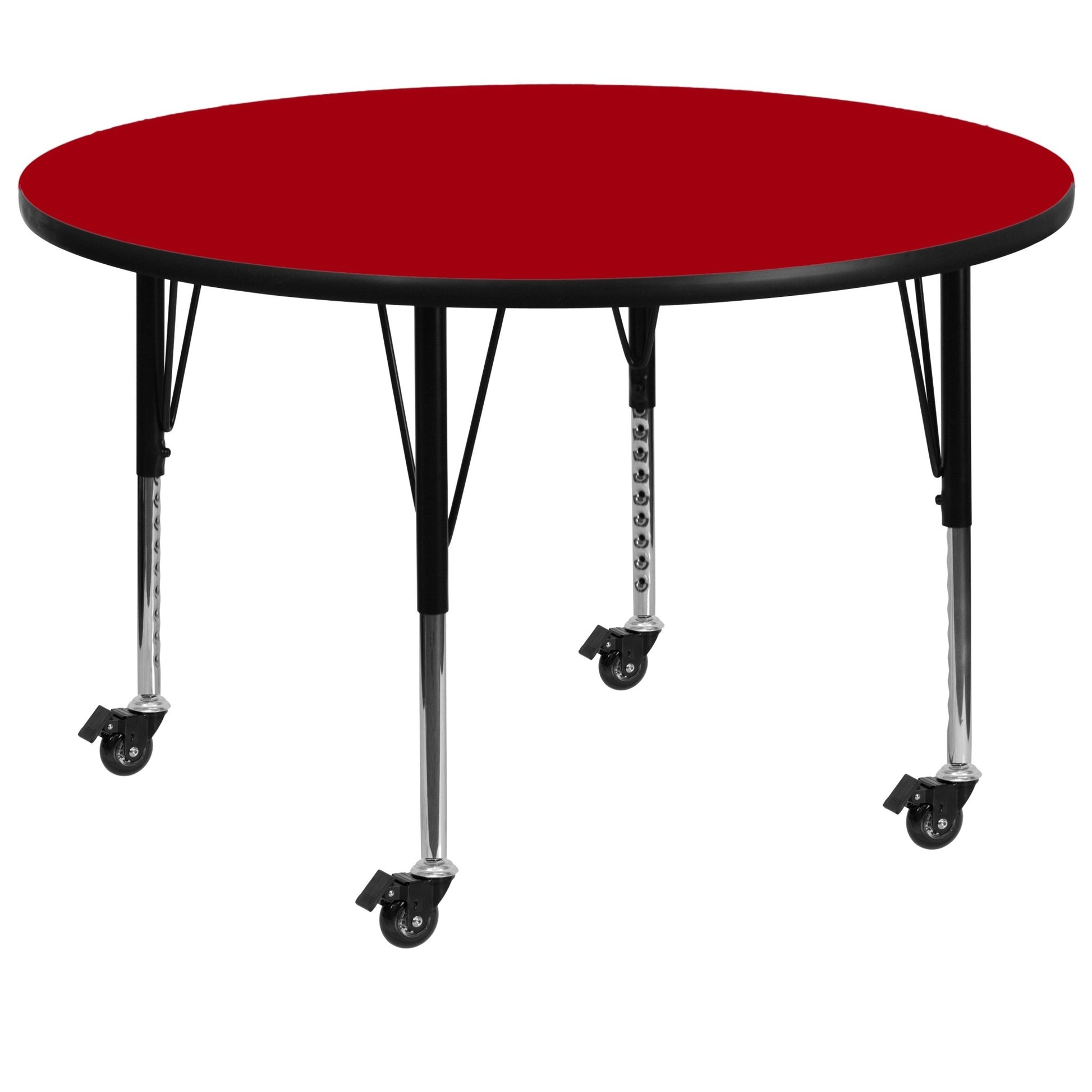 Wren Mobile 42'' Round Thermal Laminate Activity Table - Standard Height Adjustable Legs - SchoolOutlet