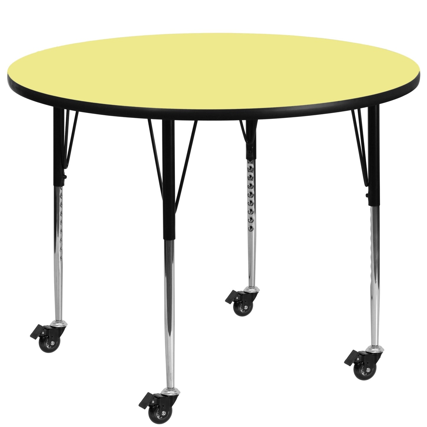 Wren Mobile 42'' Round Thermal Laminate Activity Table - Standard Height Adjustable Legs - SchoolOutlet