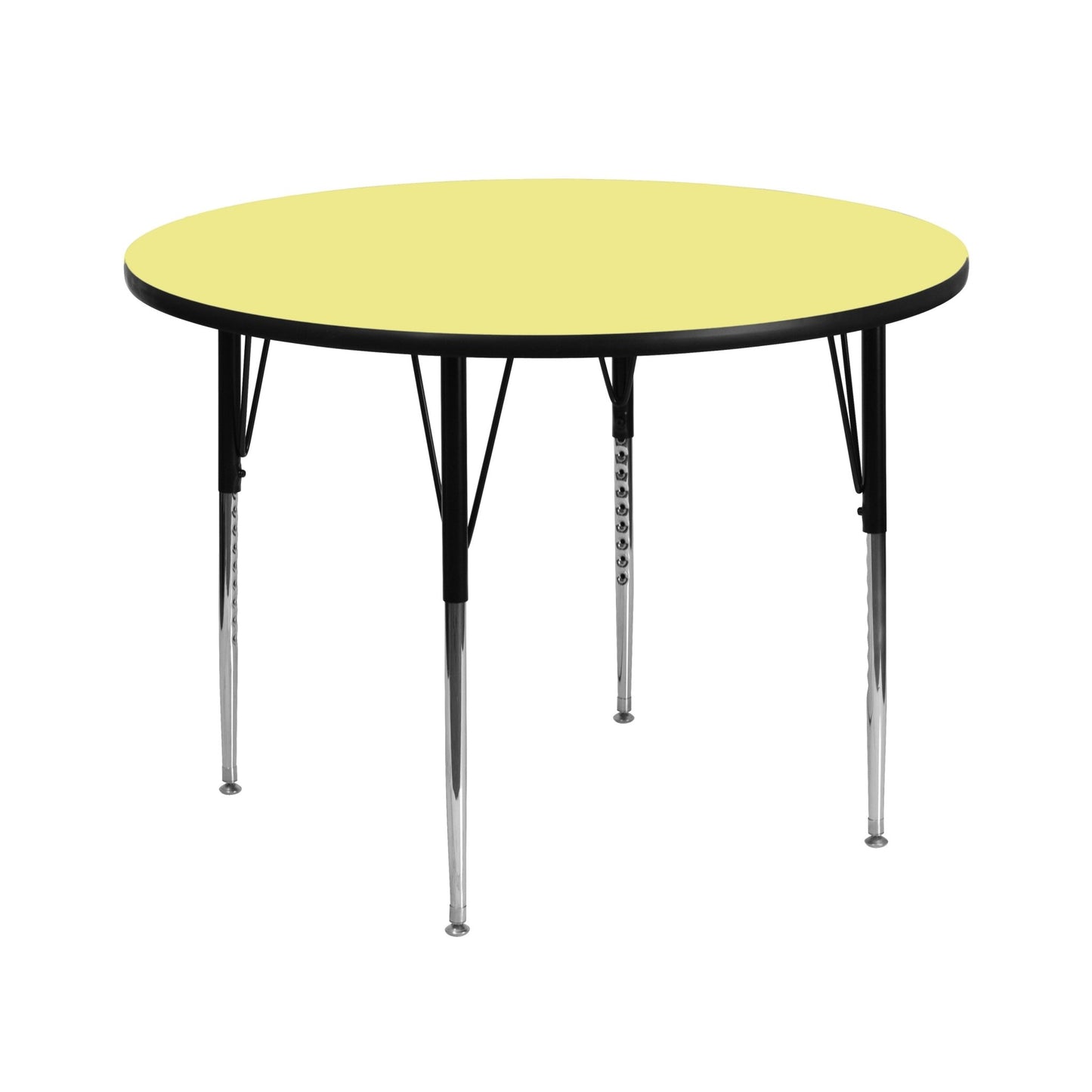 Wren Mobile 42'' Round Thermal Laminate Activity Table - Standard Height Adjustable Legs - SchoolOutlet