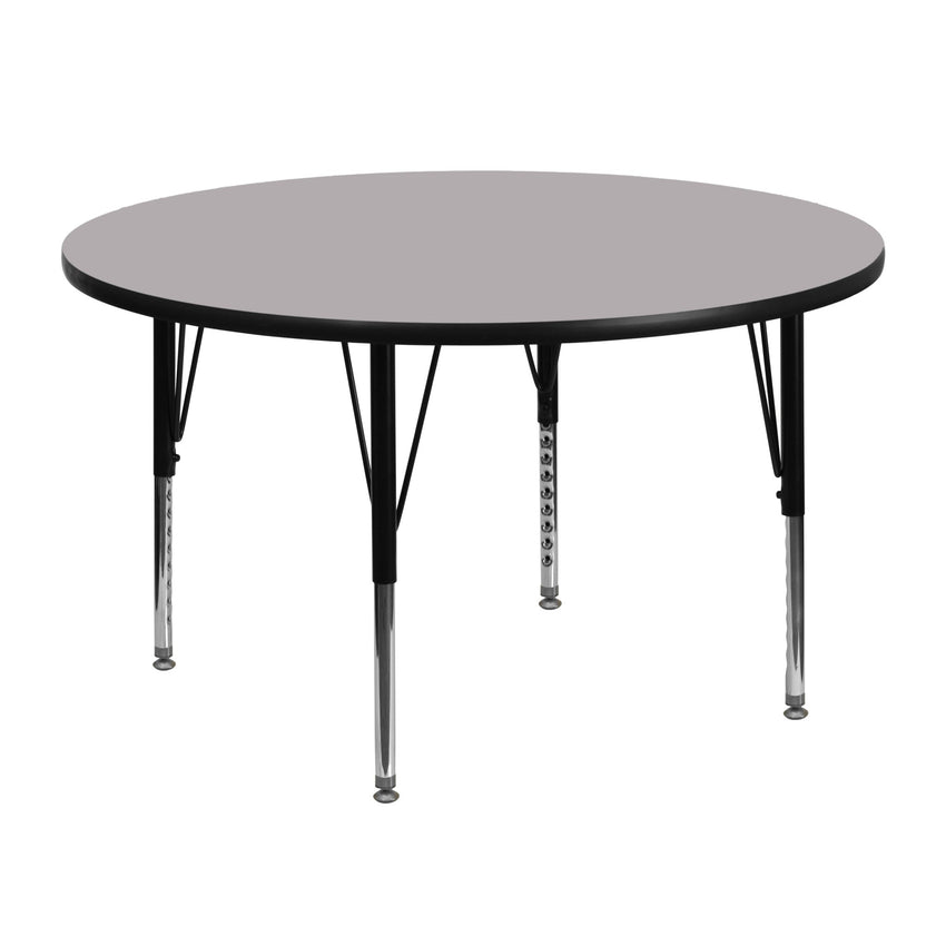 Wren Mobile 48'' Round Thermal Laminate Activity Table - Standard Height Adjustable Legs - SchoolOutlet