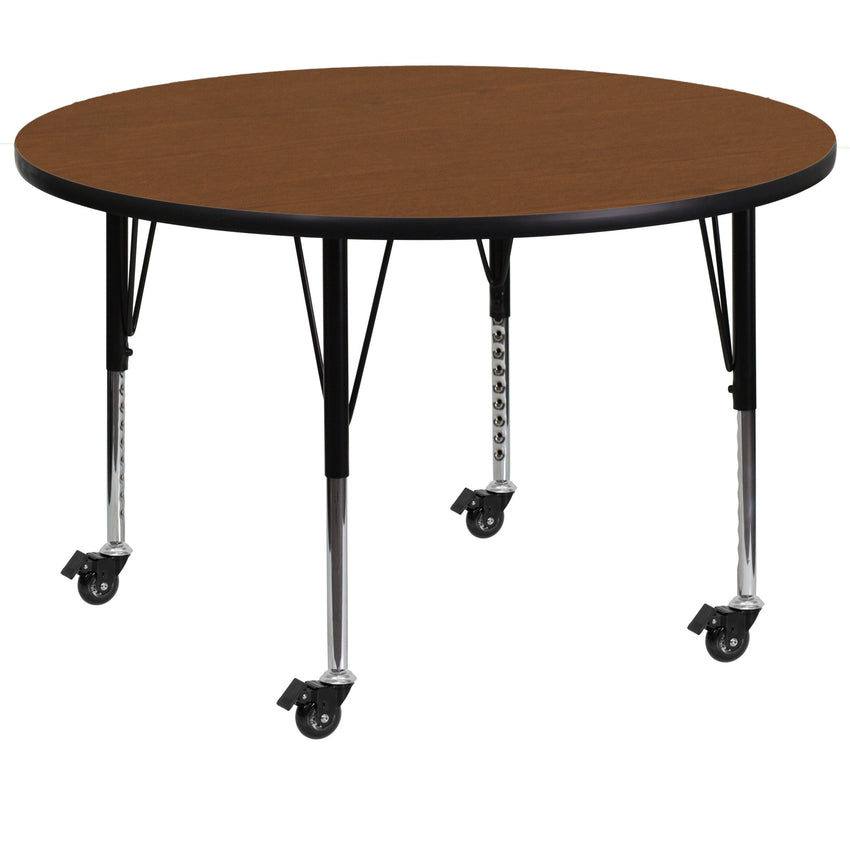 Wren Mobile 48'' Round HP Laminate Activity Table - Standard Height Adjustable Legs - SchoolOutlet
