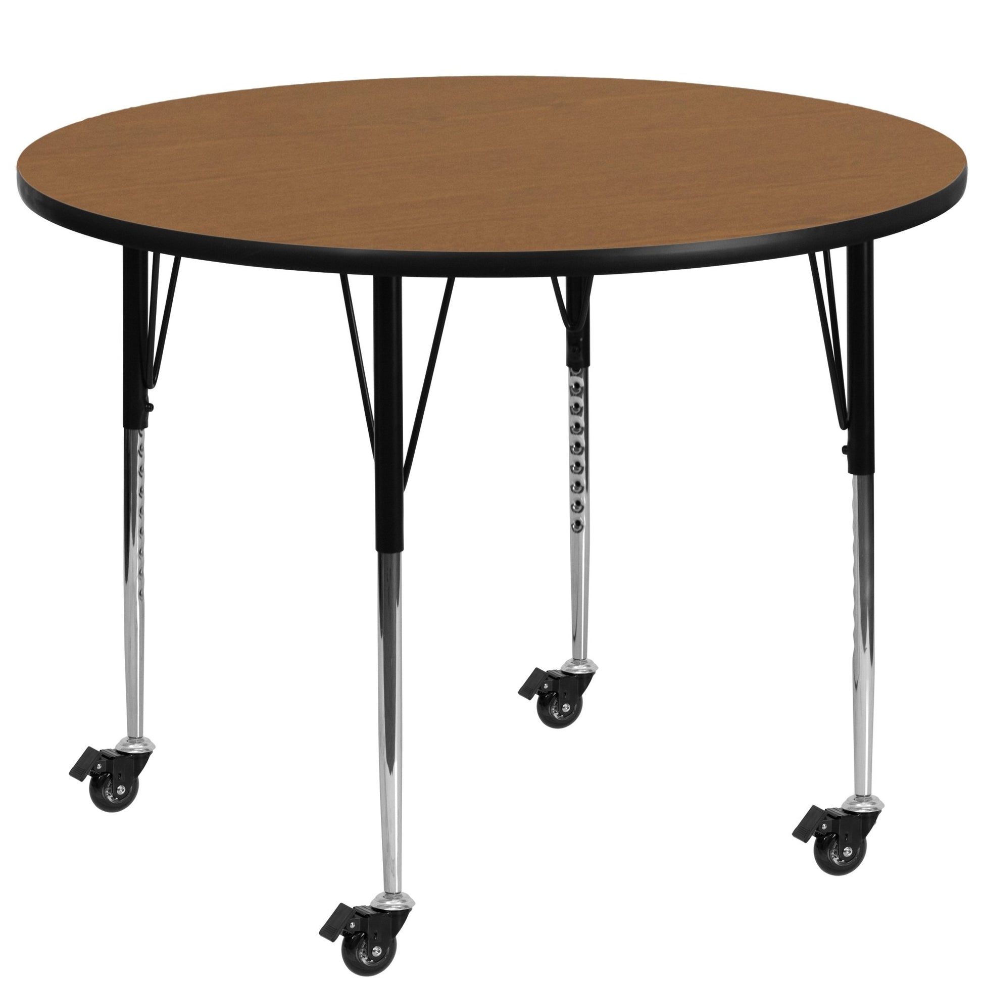 Wren Mobile 48'' Round Thermal Laminate Activity Table - Standard Height Adjustable Legs - SchoolOutlet