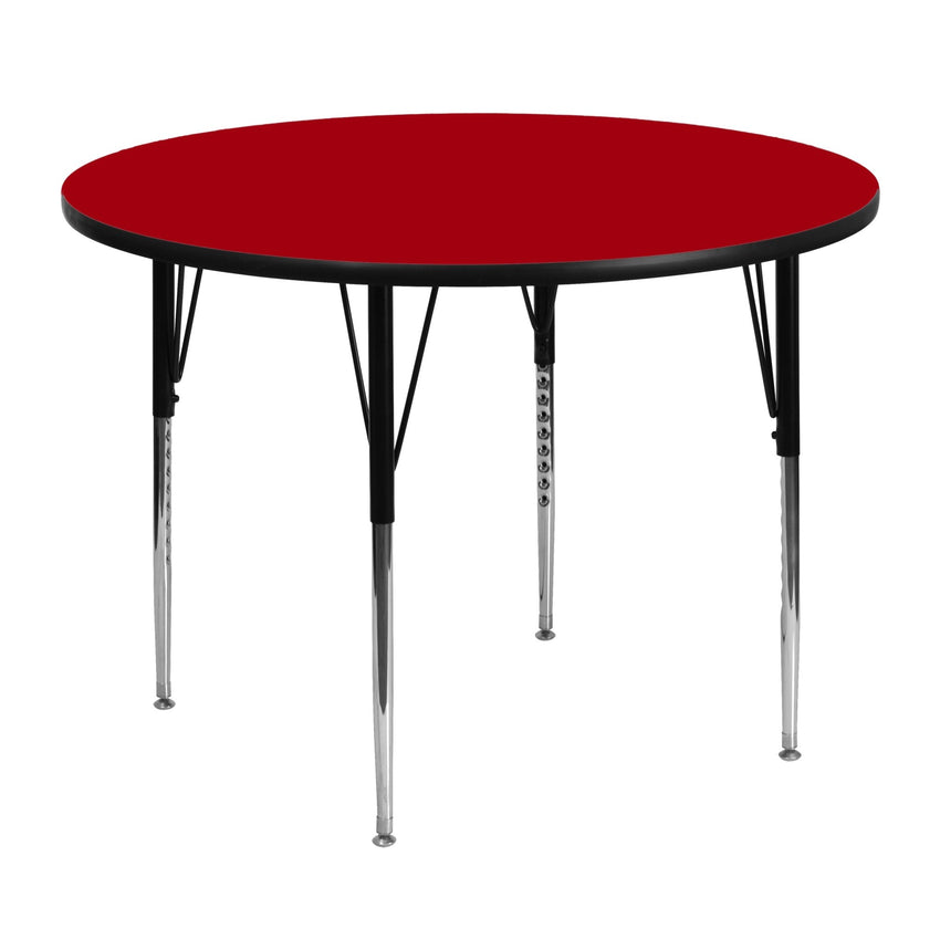 Wren Mobile 48'' Round Thermal Laminate Activity Table - Standard Height Adjustable Legs - SchoolOutlet